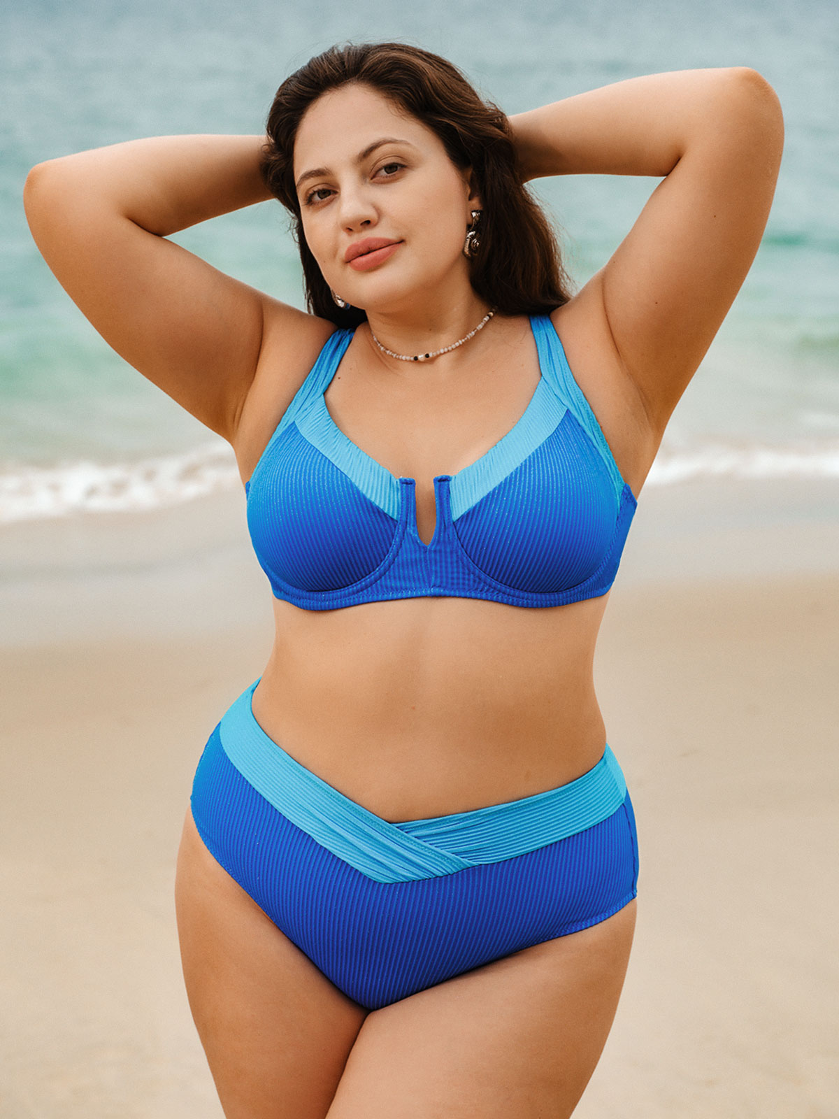 Women Knitted Polyester Blended Bikini Bottoms Sustainable Plus Size Bikinis - BERLOOK