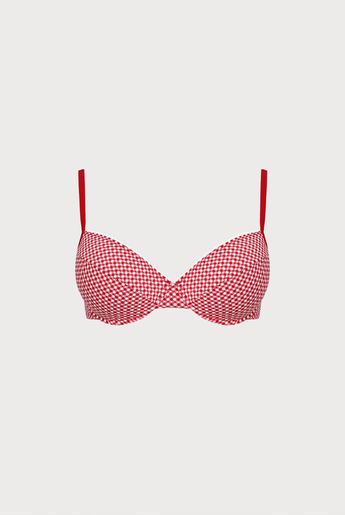 Women Knitted Polyester blended Bikini Tops Red Sustainable Plus Size Bikinis - BERLOOK