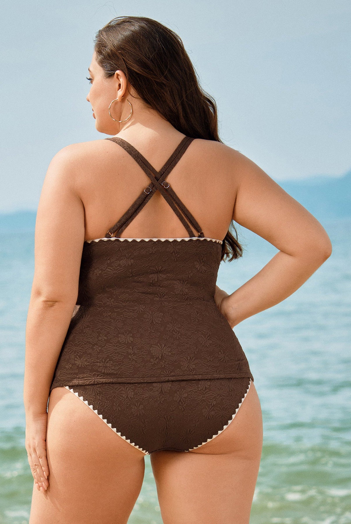 Women Knitted Polyester Blended Tankini Tops Sustainable Plus Size Tankinis - BERLOOK