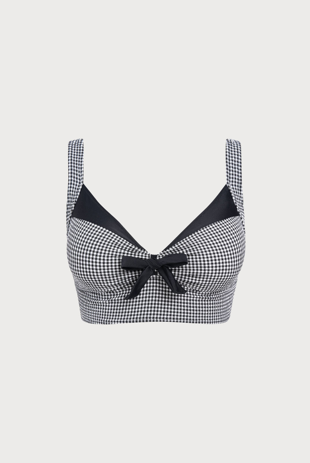 Women Knitted Polyester Nylon Blended Bikini Tops Black Sustainable Plus Size Bikinis - BERLOOK