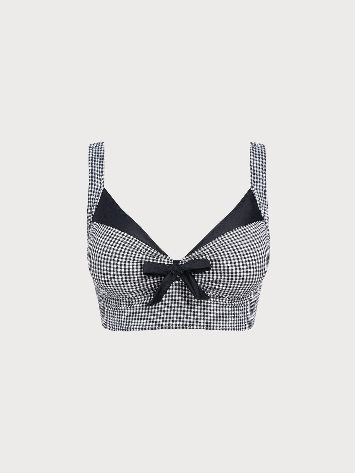 Women Knitted Polyester Nylon Blended Bikini Tops Black Sustainable Plus Size Bikinis - BERLOOK