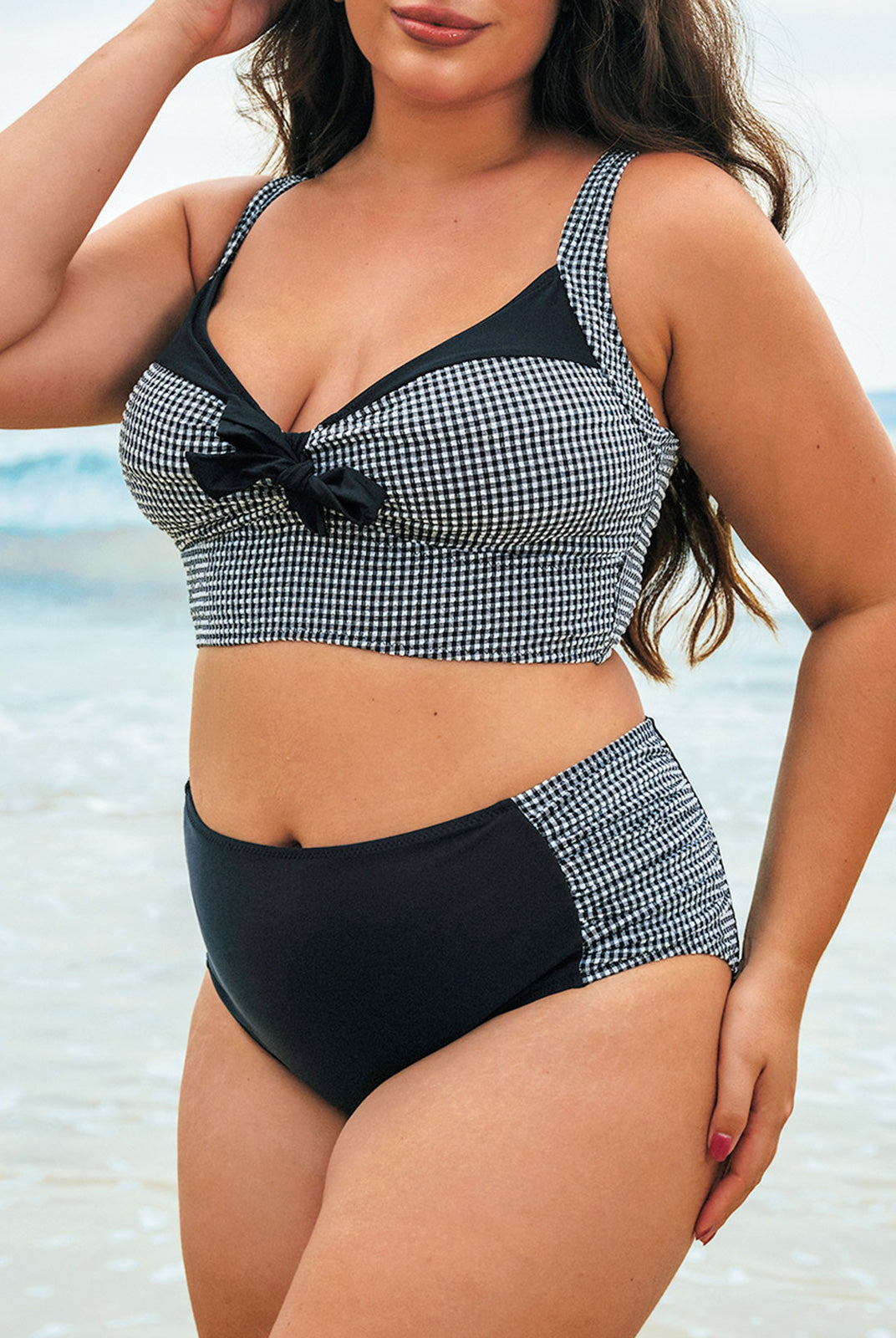 Women Knitted Polyester Nylon Blended Bikini Tops Sustainable Plus Size Bikinis - BERLOOK
