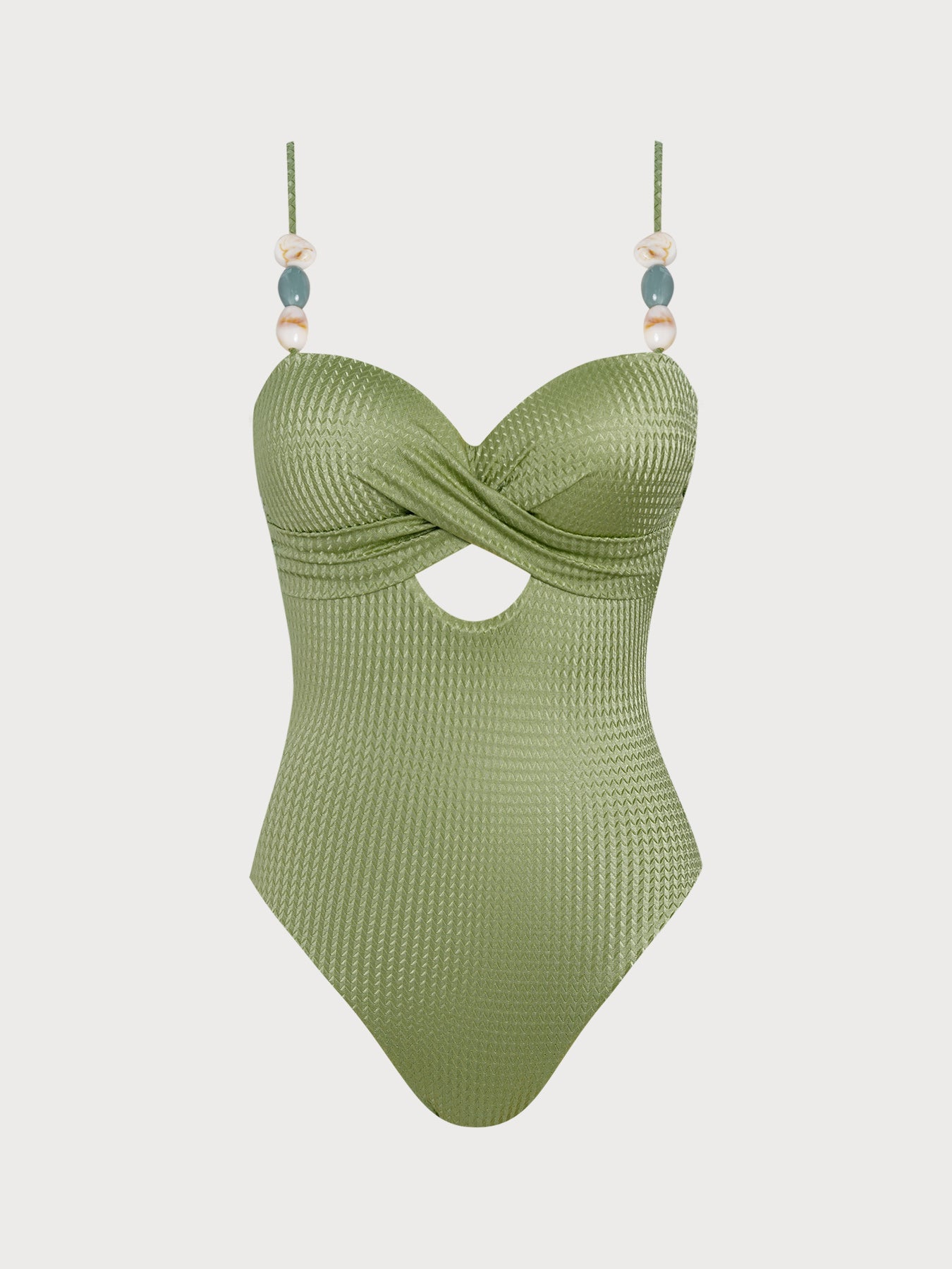 Women Knitted Polyester One Pieces Swimwear Green Sustainable One-Pieces - BERLOOK