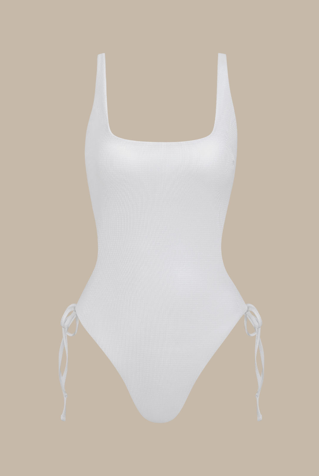 Women Knitted Polyester One Pieces Swimwear White Sustainable One-Pieces - BERLOOK
