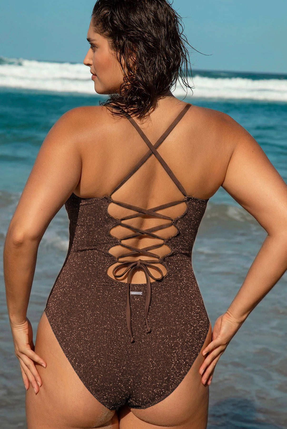 Women Knitted Polyester Plus Size One-Pieces Sustainable Plus Size One-Pieces - BERLOOK