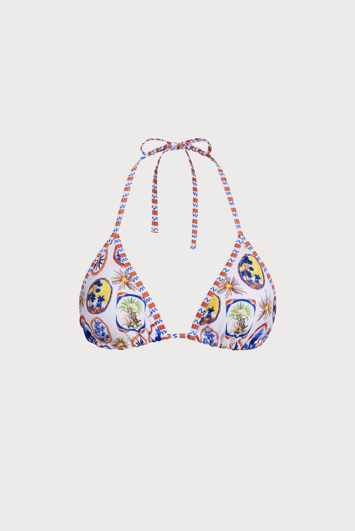 Women Knitted Polyester Printed Bikini Tops Multi Sustainable Bikinis - BERLOOK