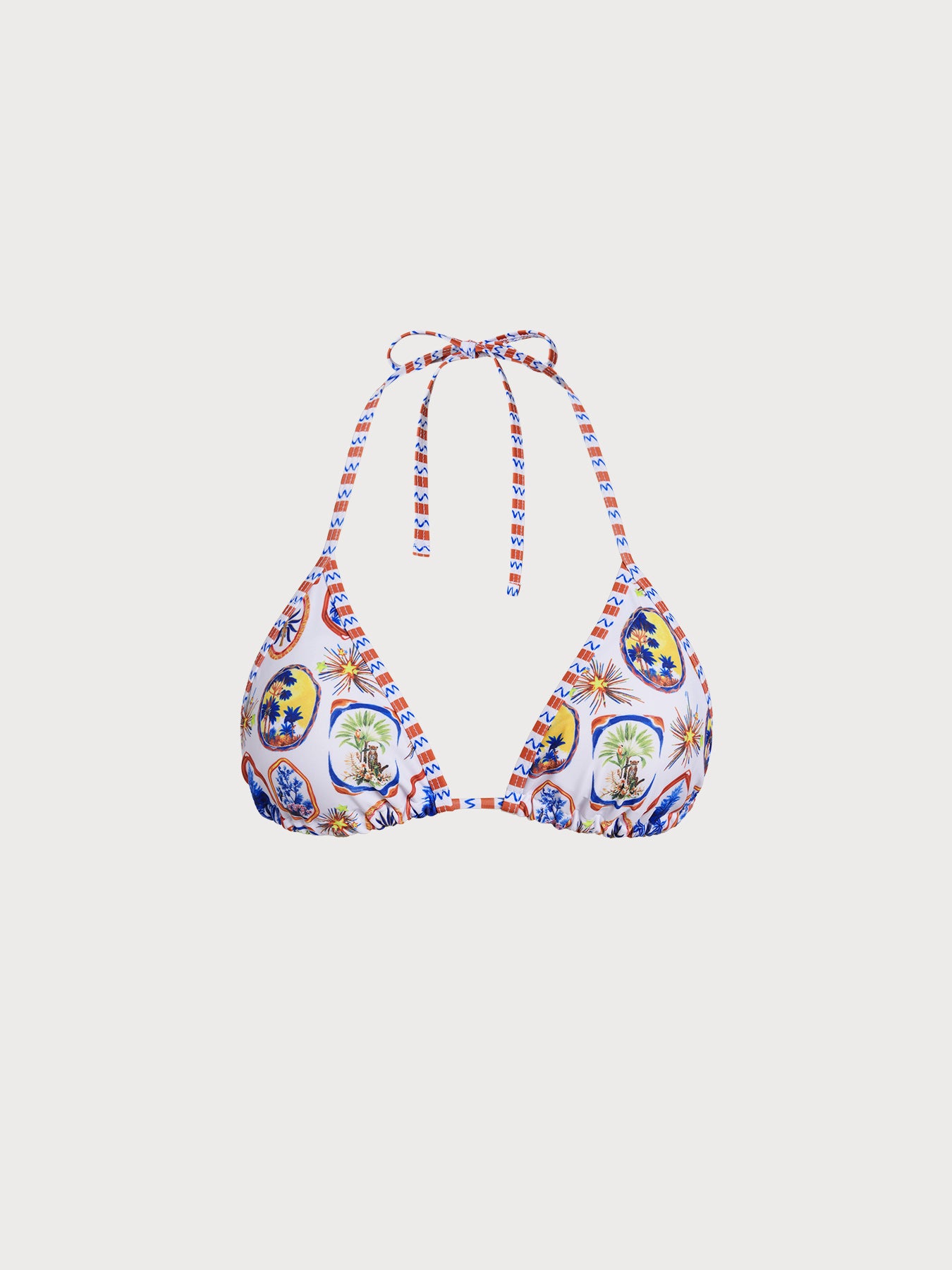 Women Knitted Polyester Printed Bikini Tops Multi Sustainable Bikinis - BERLOOK