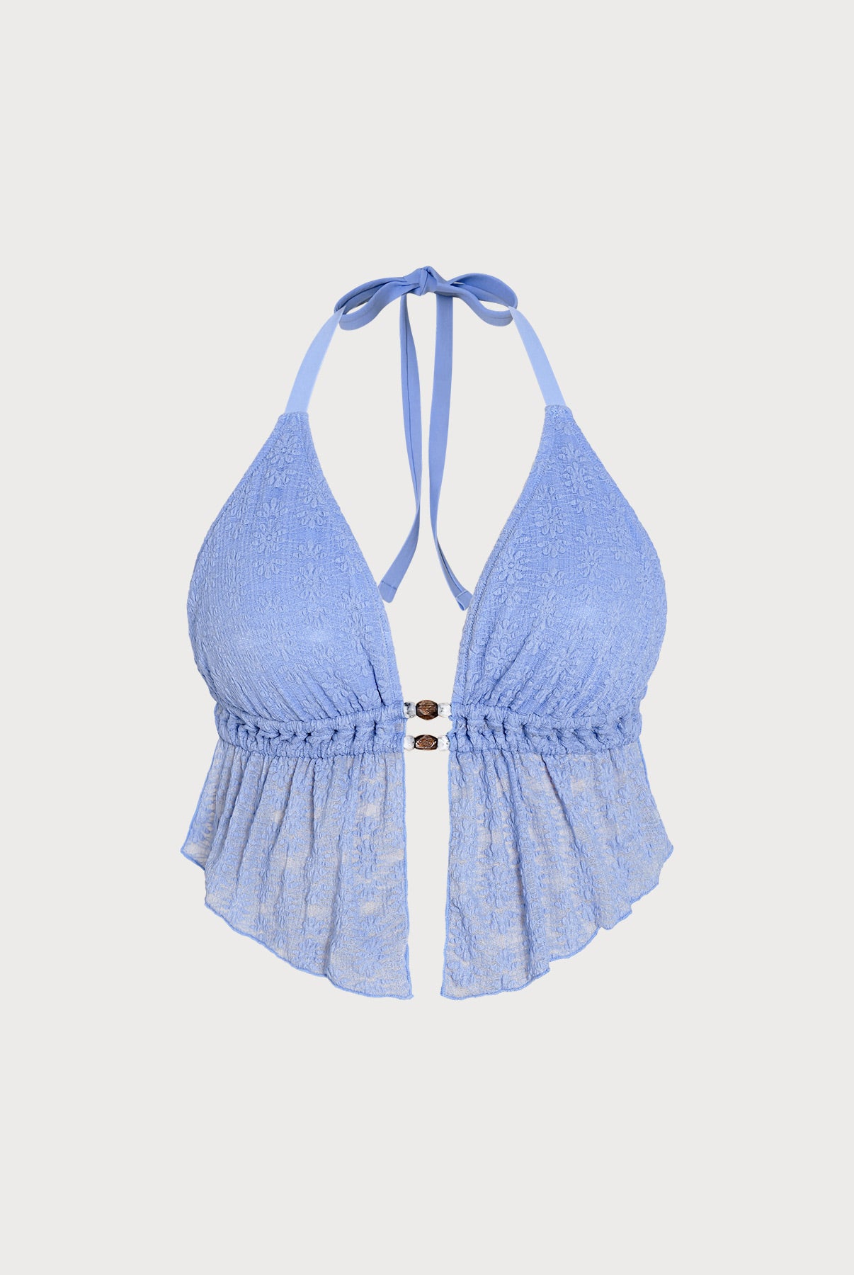 Women Knitted Polyester Tankini Tops Blue Sustainable Plus Size Tankinis - BERLOOK
