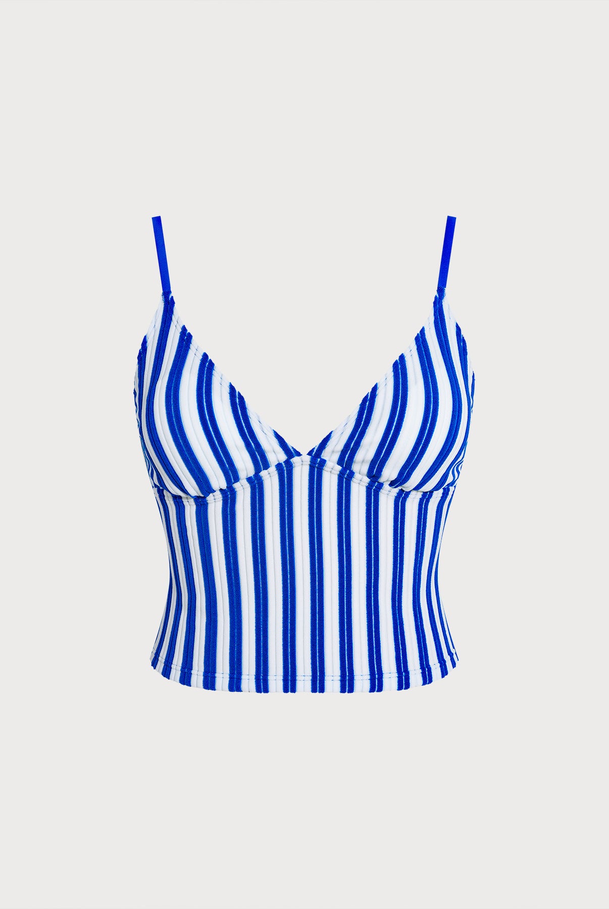 Women Knitted Polyester Tankini Tops Blue Sustainable Tankinis - BERLOOK
