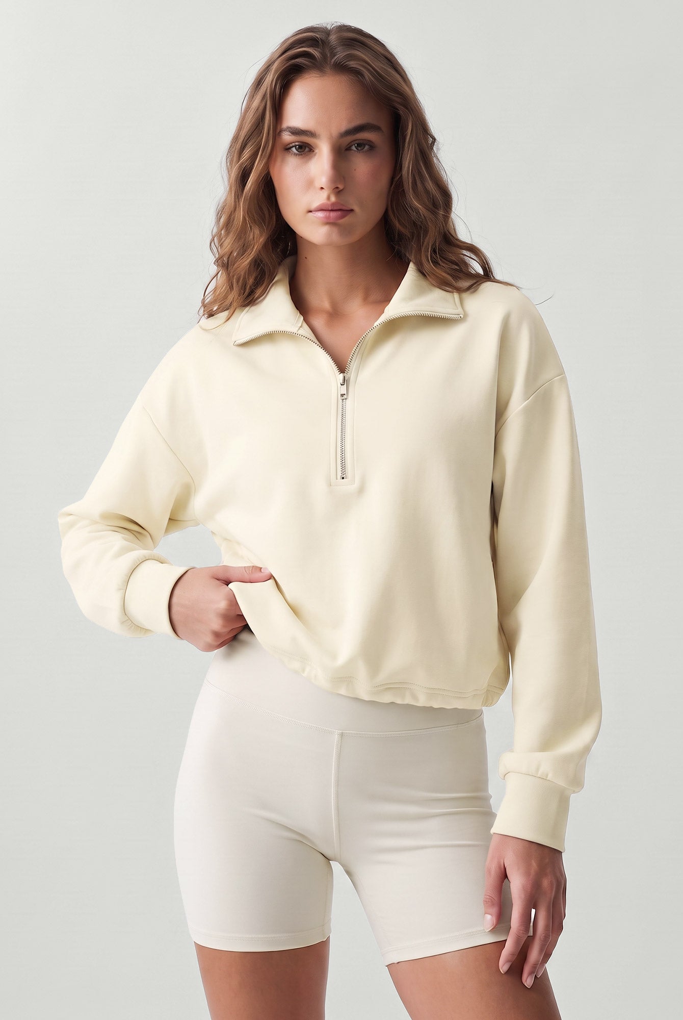 Women Knitted Polyester Yoga Long Sleeve Tops Sustainable Yoga Tops - BERLOOK