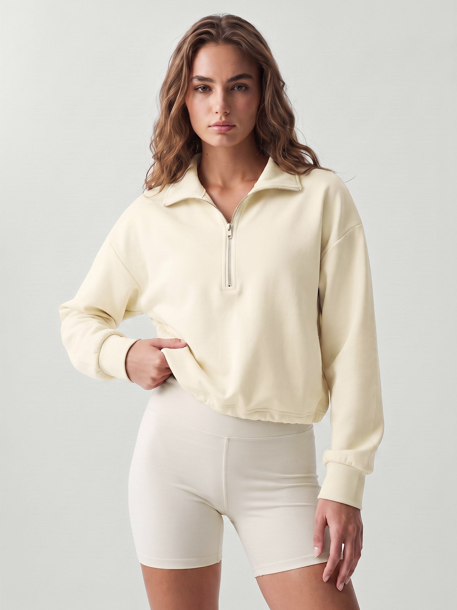Women Knitted Polyester Yoga Long Sleeve Tops Sustainable Yoga Tops - BERLOOK