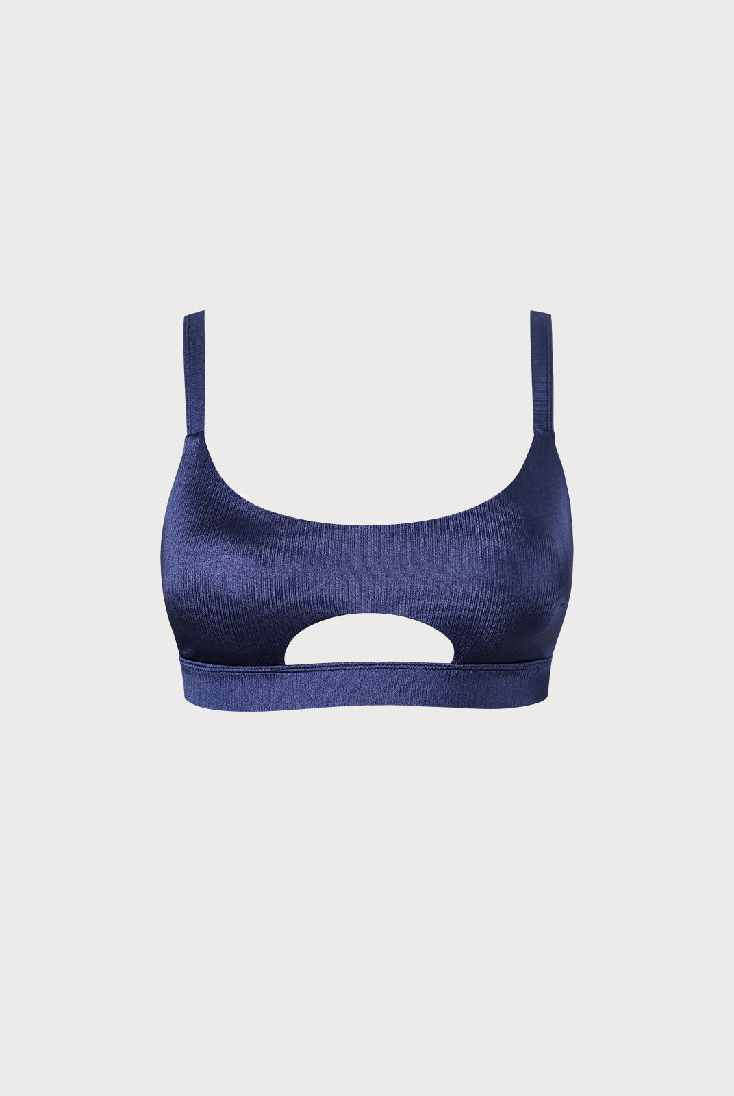 Women Knitted Spandex nylon blend Bikini Tops Navy Sustainable Plus Size Bikinis - BERLOOK