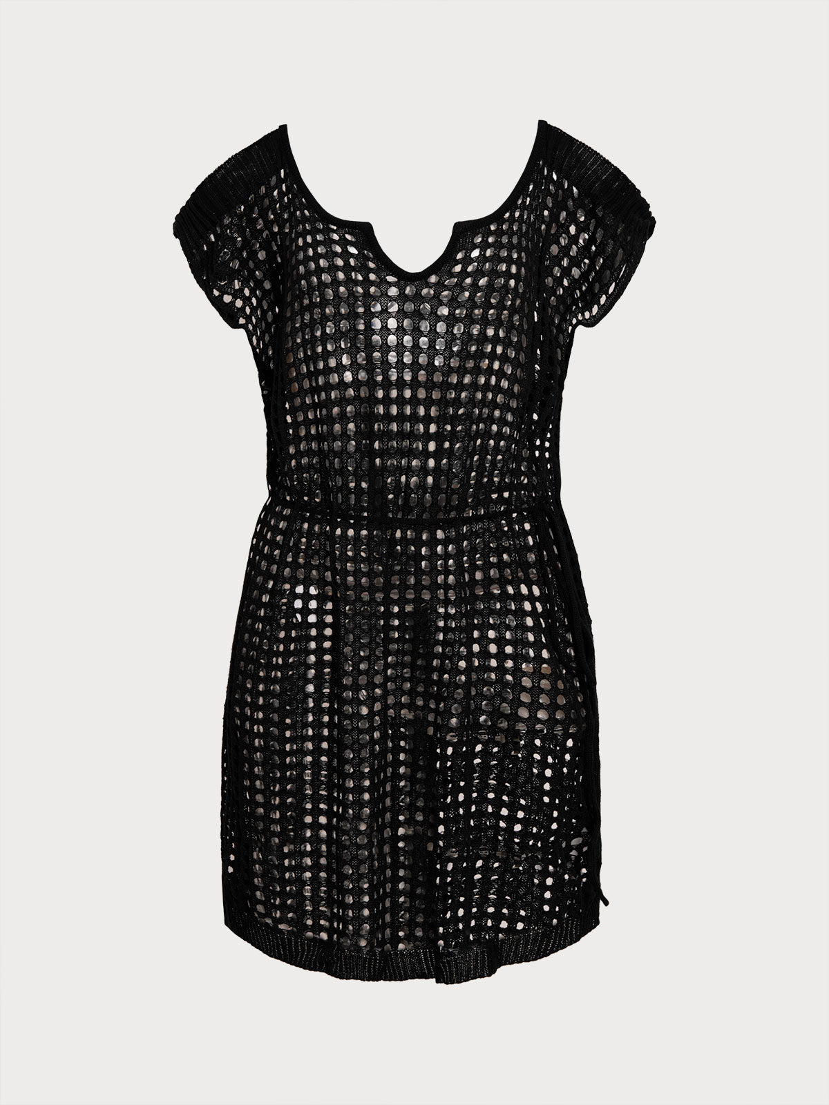 Women Knitted Viscose blended Cover ups Black Sustainable Plus Size Cover-ups - BERLOOK