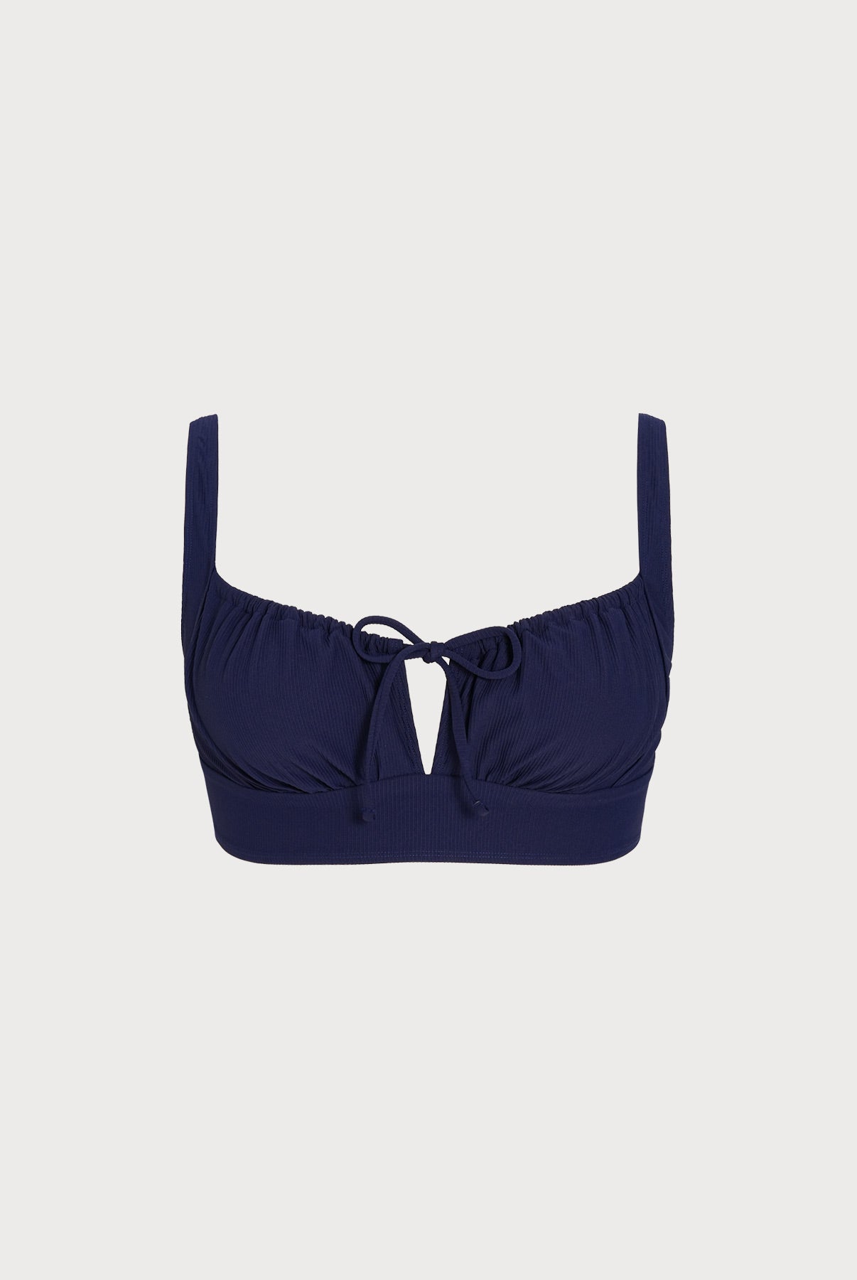Women Plus Size Knitted Nylon Bikini Tops Navy Sustainable Plus Size Bikinis - BERLOOK