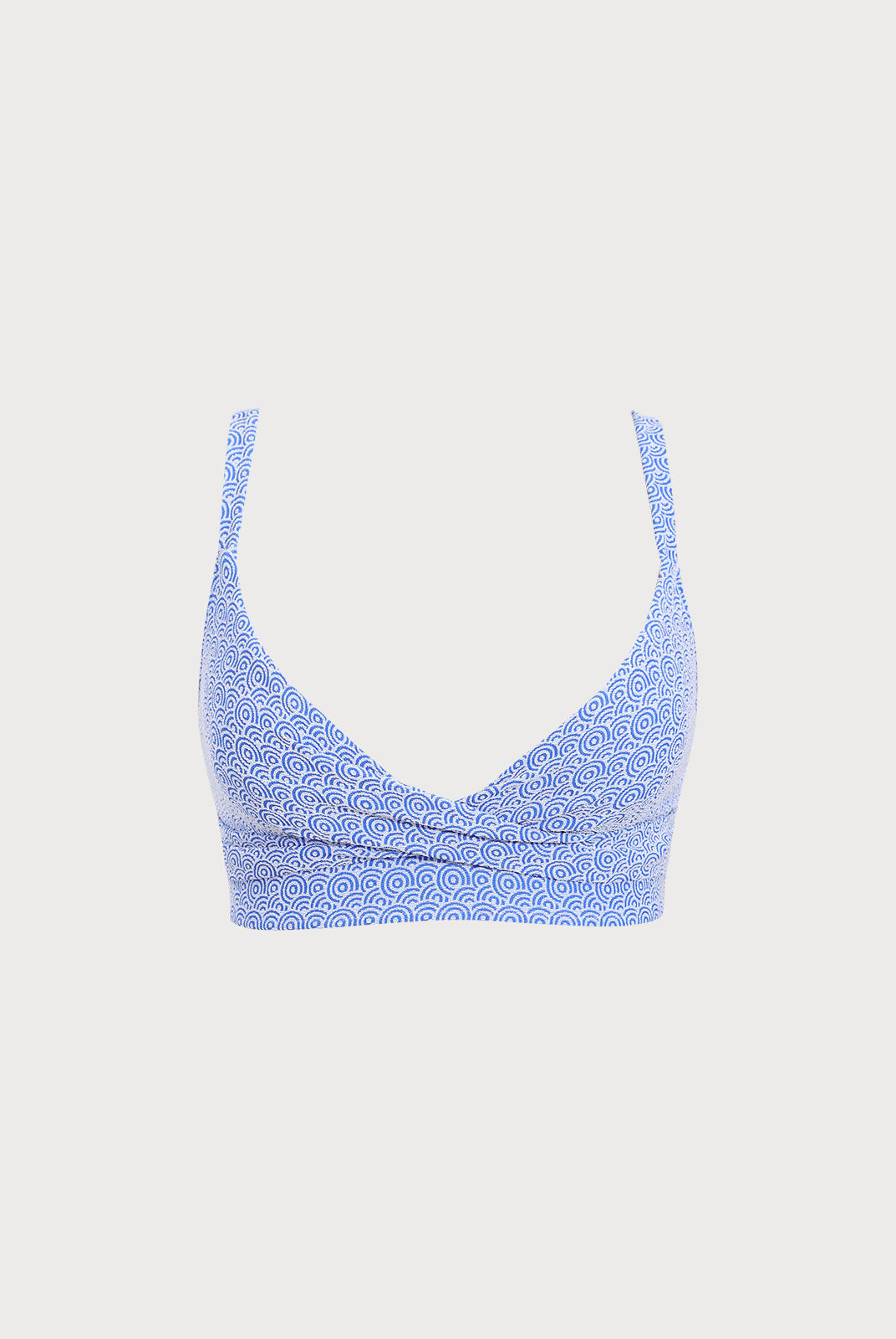 Women Woven Polyester Blended Bikini Tops Blue Sustainable Plus Size Bikinis - BERLOOK
