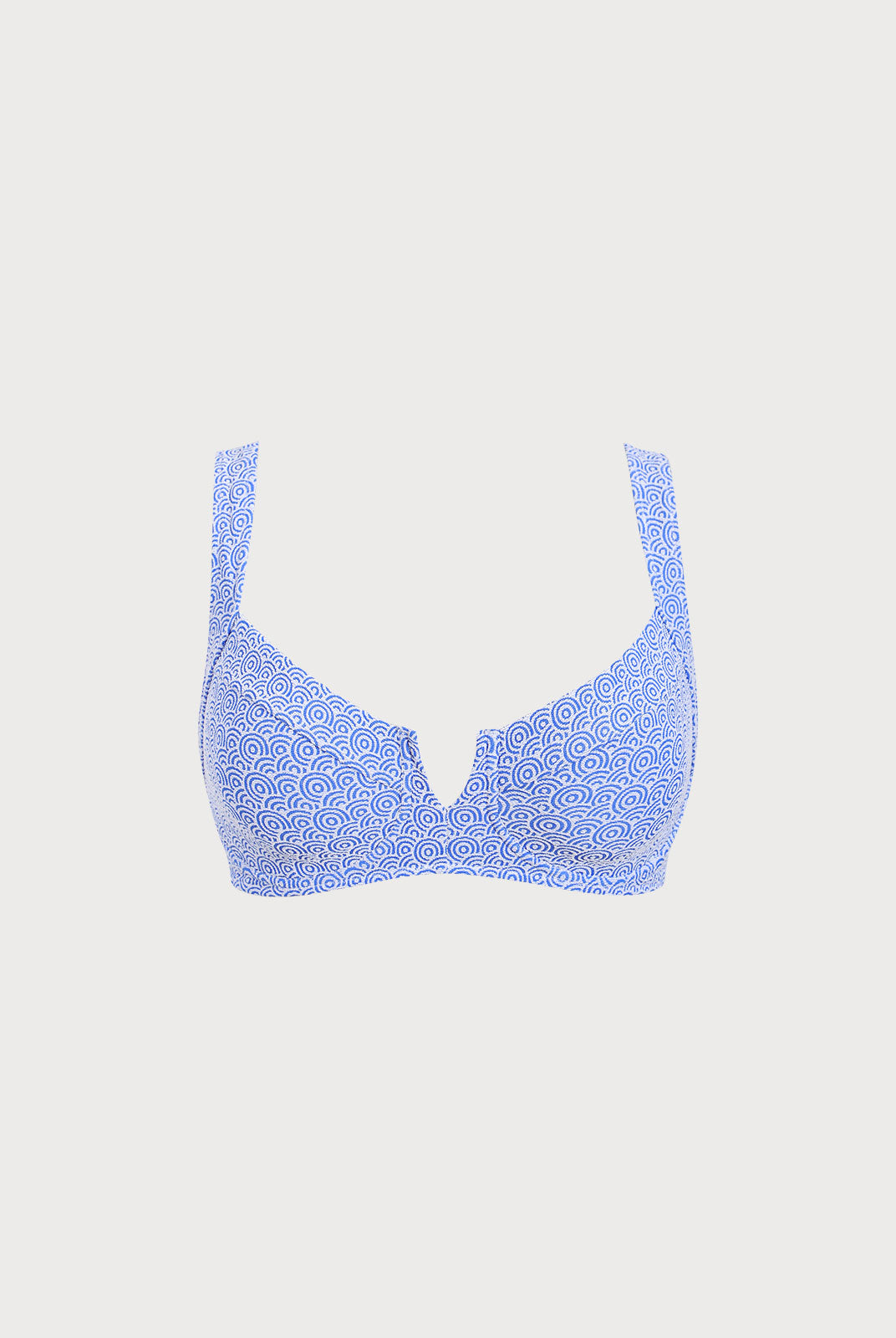 Women Woven Polyester Blended Bikini Tops Blue Sustainable Plus Size Bikinis - BERLOOK