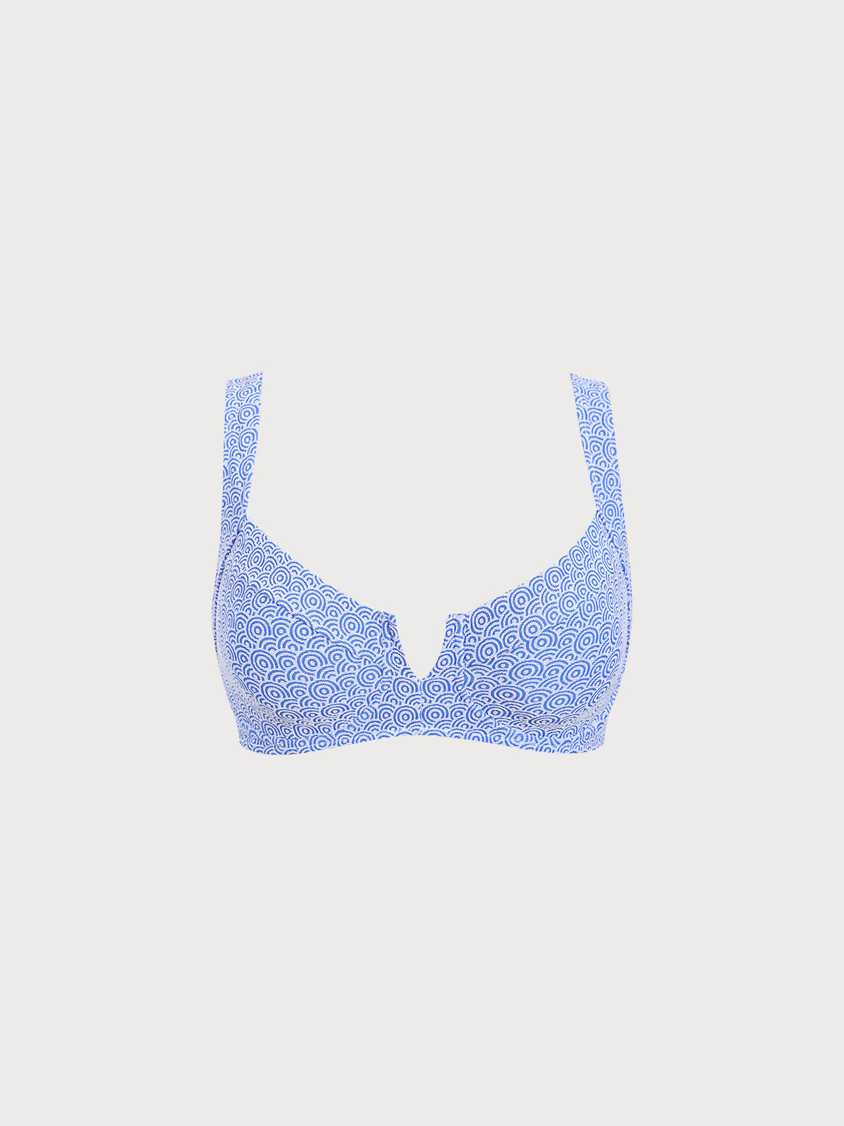 Women Woven Polyester Blended Bikini Tops Blue Sustainable Plus Size Bikinis - BERLOOK