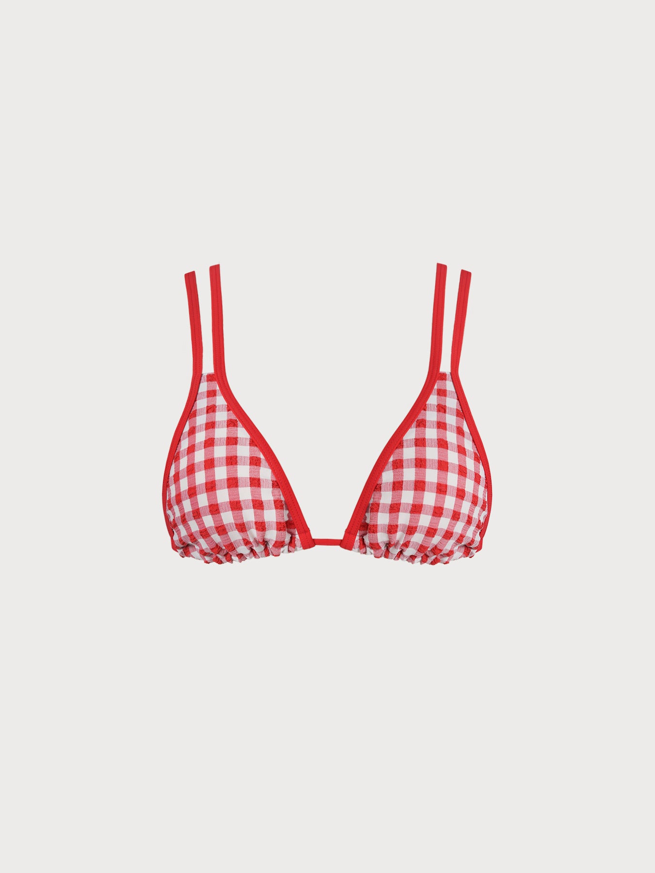 Women Woven Polyester Blended Bikini Tops Red Sustainable Bikinis - BERLOOK