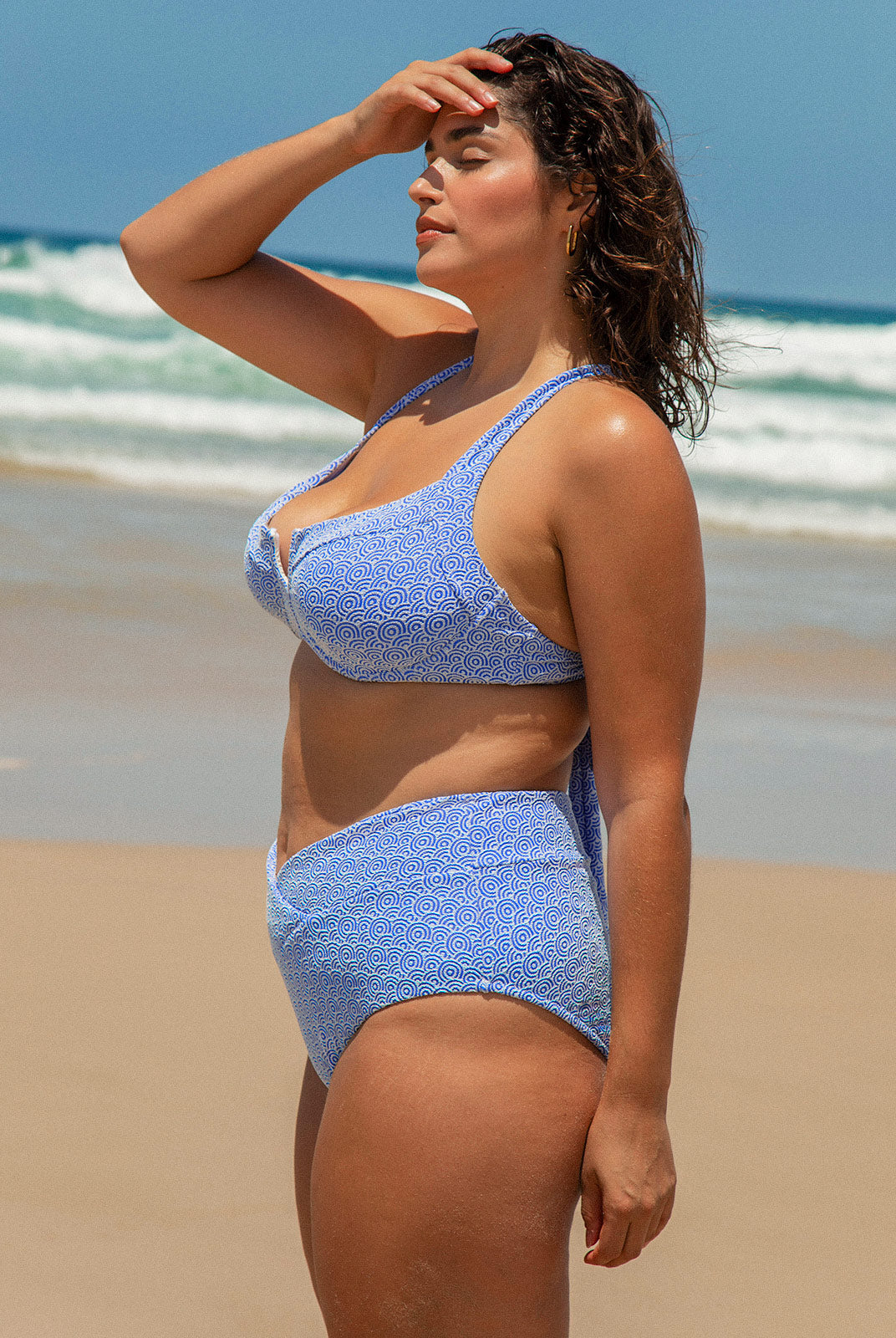 Women Woven Polyester Blended Bikini Tops Sustainable Plus Size Bikinis - BERLOOK