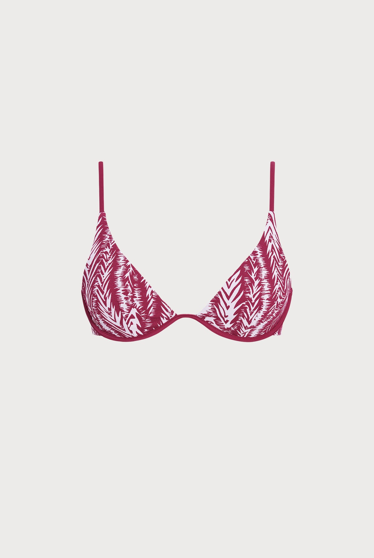 Women Woven Polyester Blended Bikini Tops Wine Red Sustainable - BERLOOK