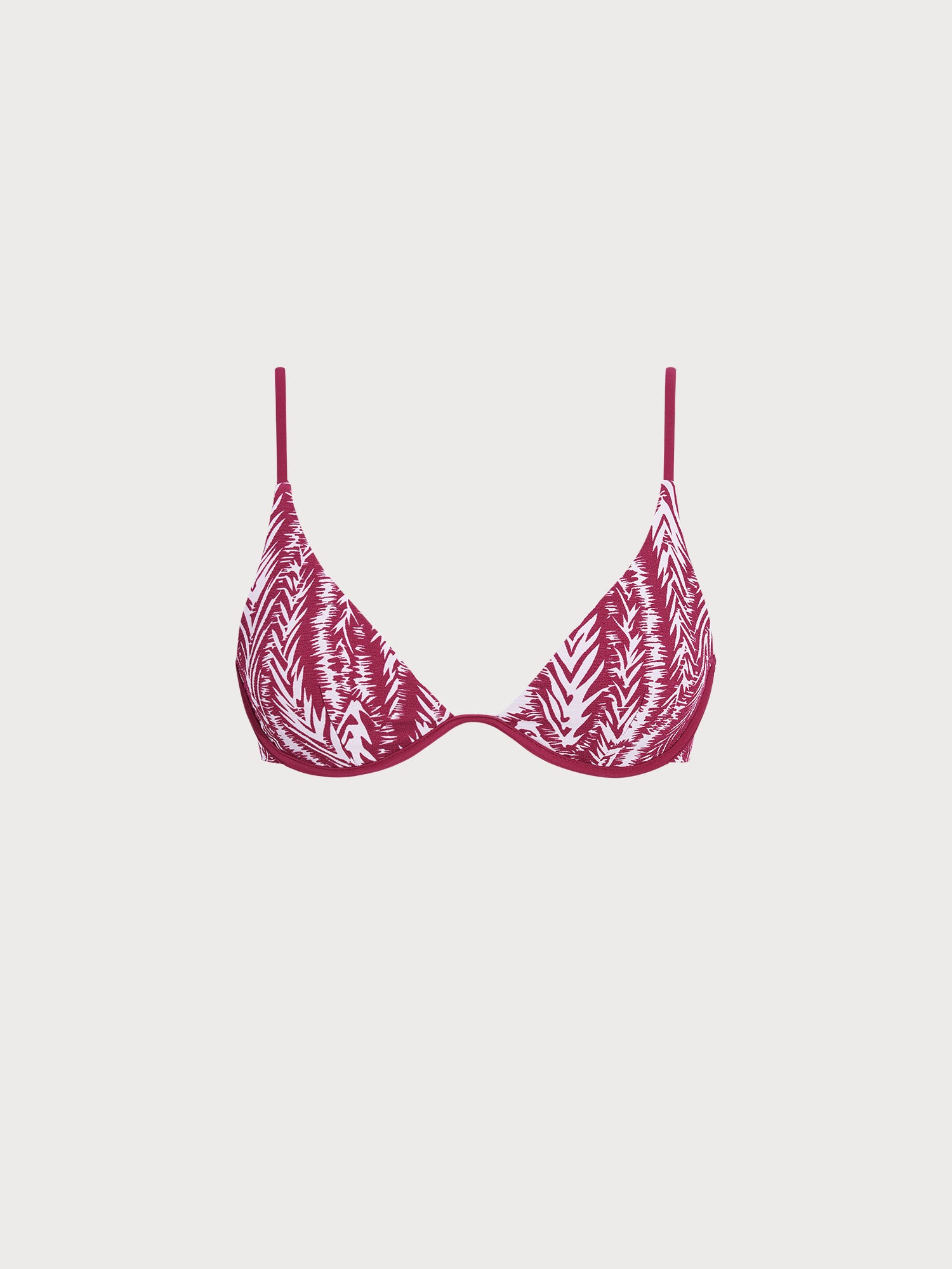 Women Woven Polyester Blended Bikini Tops Wine Red Sustainable - BERLOOK