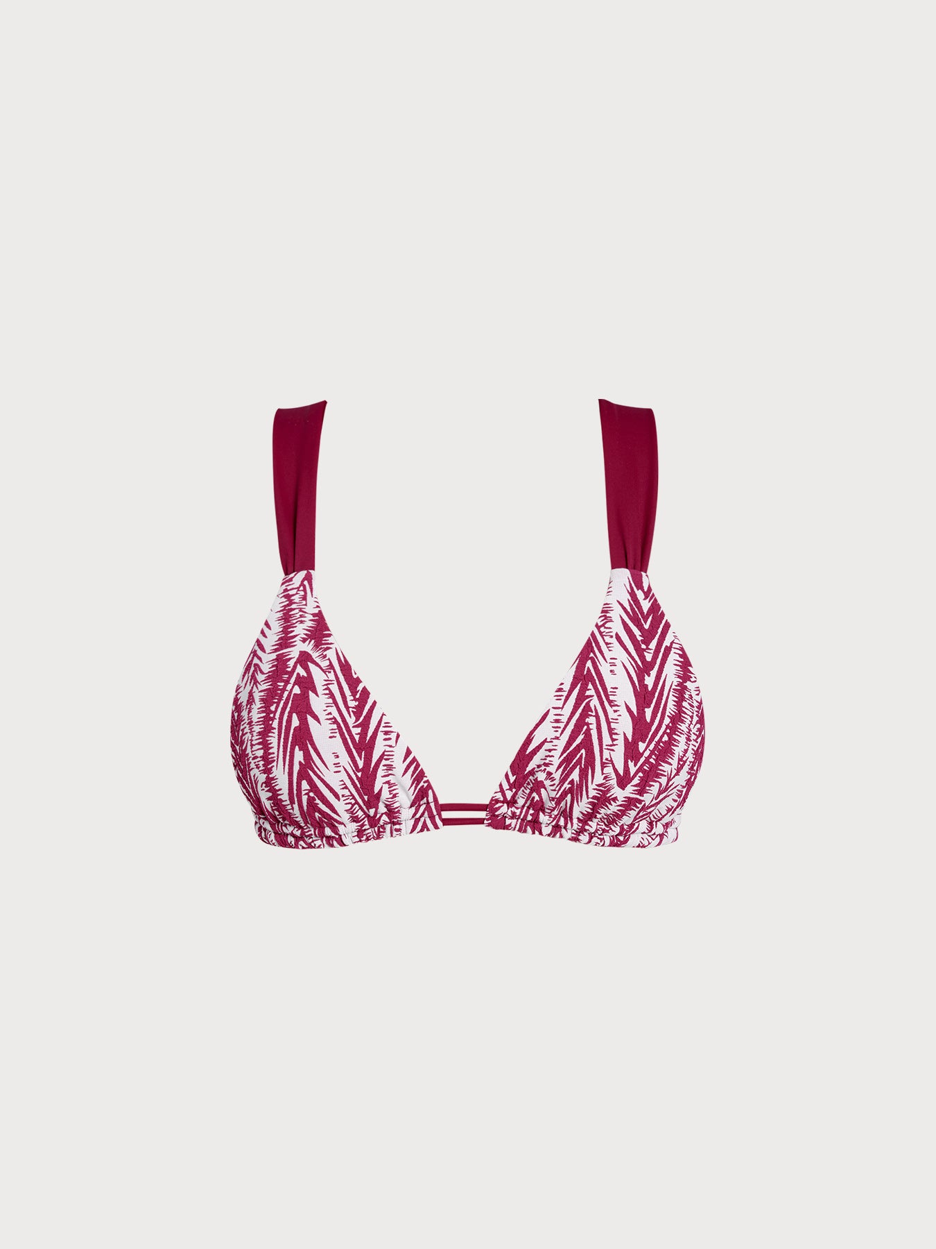 Women Woven Polyester Blended Bikini Tops Wine Red Sustainable Bikinis - BERLOOK
