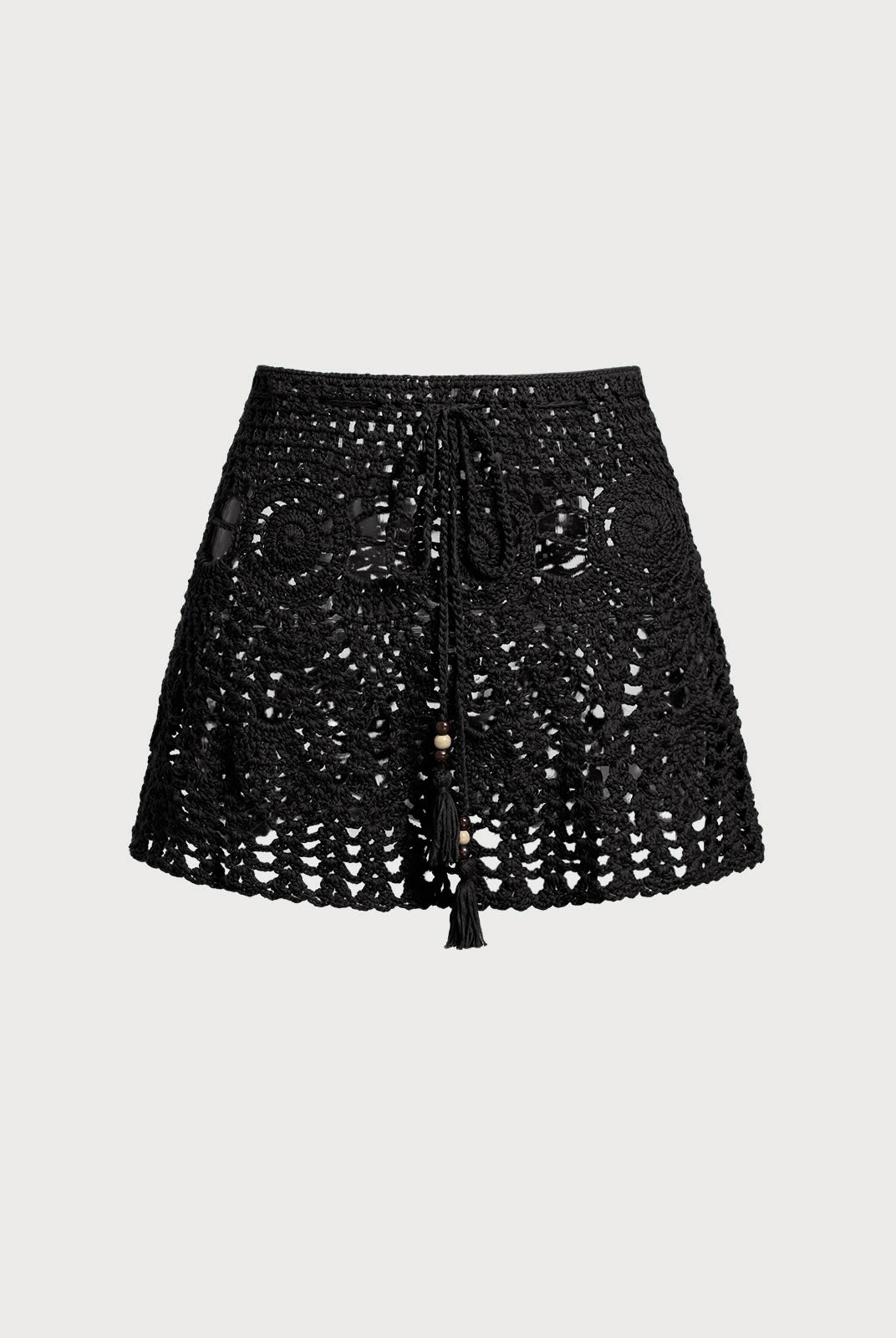 Women'S Knitted Acrylic Cover-ups Black Sustainable Cover-ups - BERLOOK