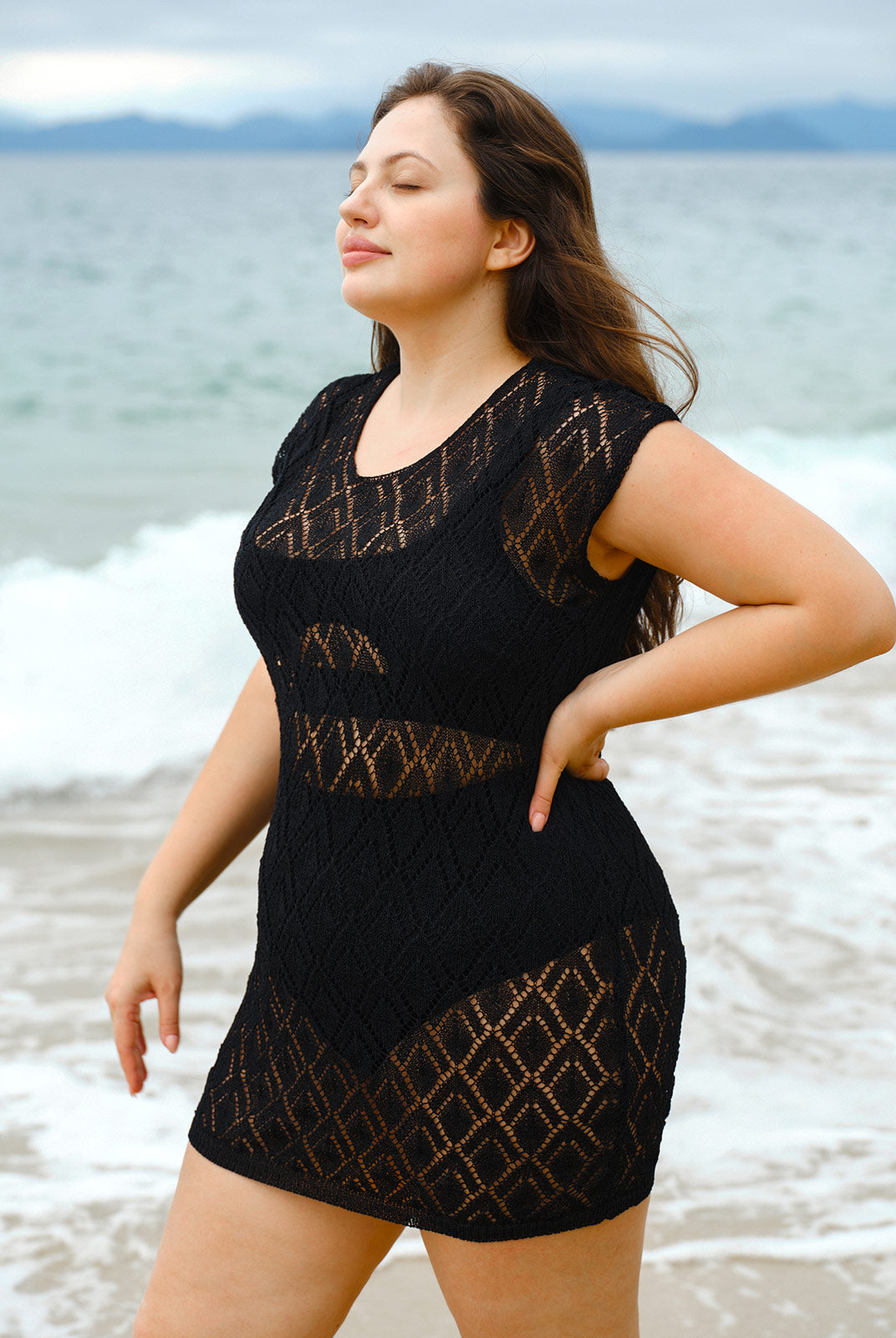 Women'S Knitted Acrylic Cover-ups Sustainable Plus Size Cover-ups - BERLOOK