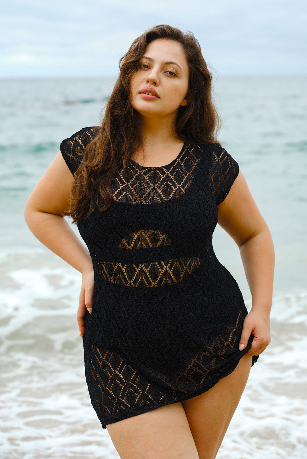Women'S Knitted Acrylic Cover-ups Sustainable Plus Size Cover-ups - BERLOOK