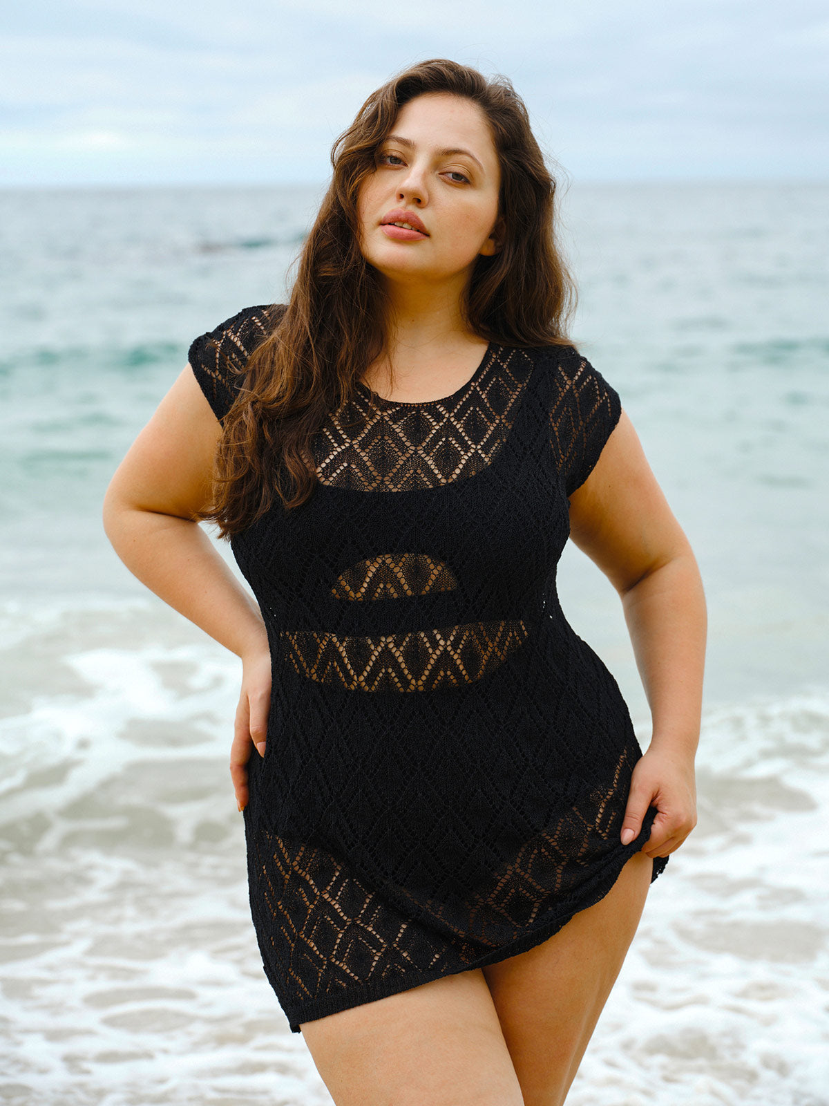 Women'S Knitted Acrylic Cover-ups Sustainable Plus Size Cover-ups - BERLOOK