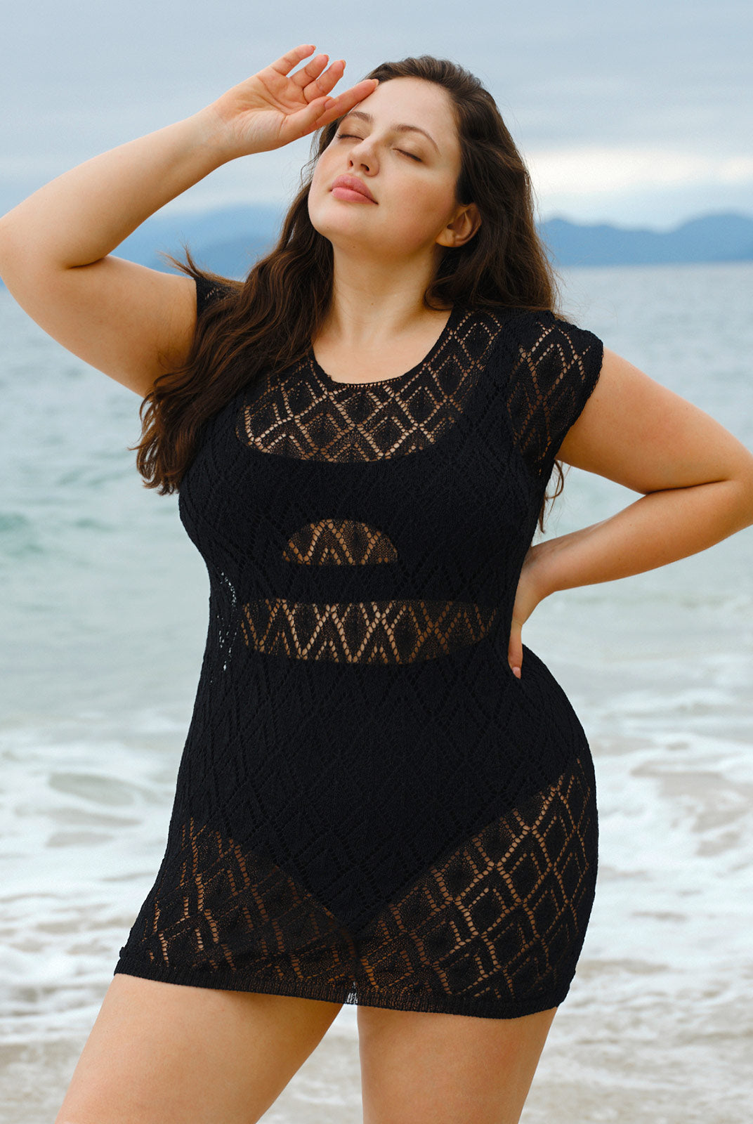 Women'S Knitted Acrylic Cover-ups Sustainable Plus Size Cover-ups - BERLOOK