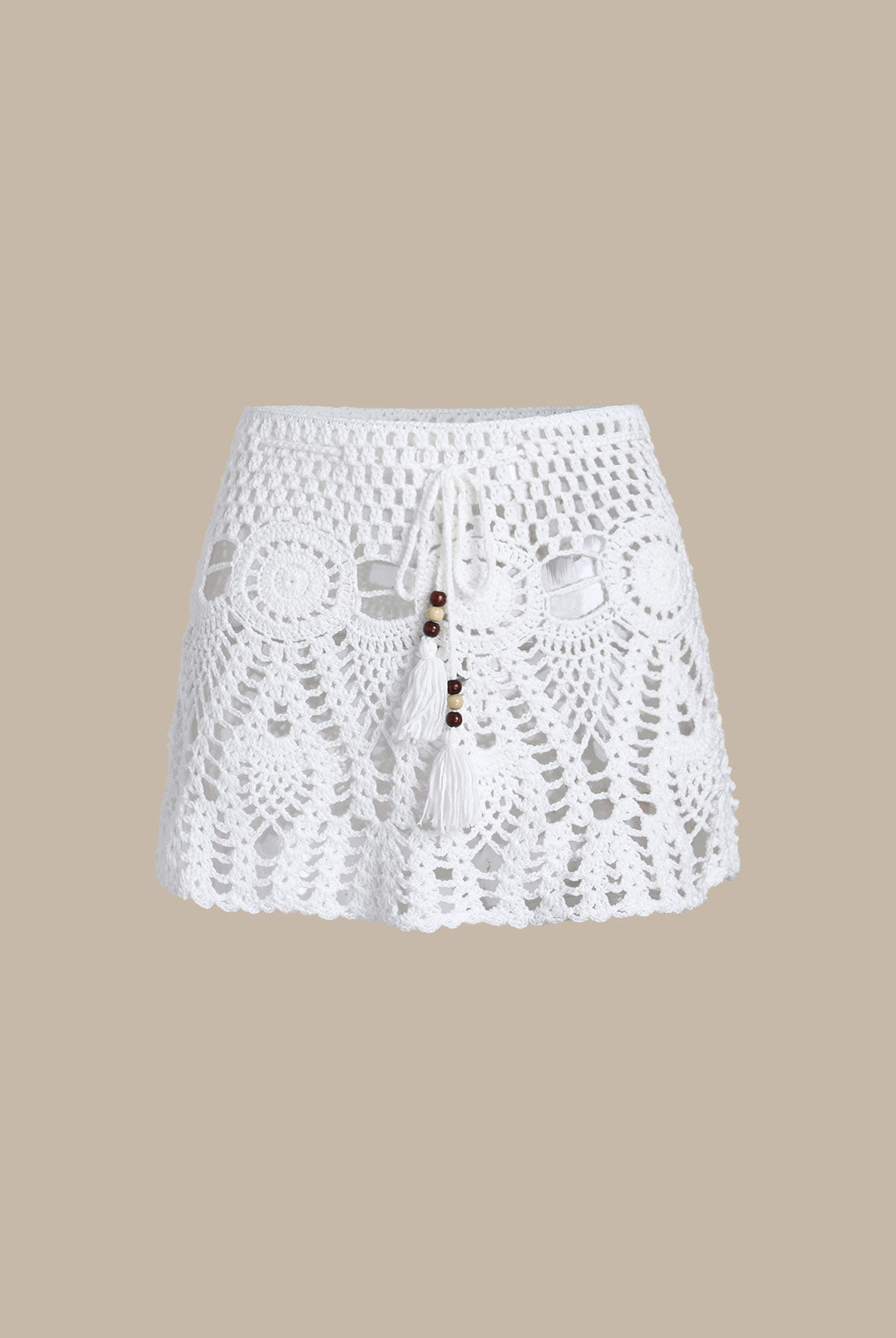 Women'S Knitted Acrylic Cover-ups White Sustainable Cover-ups - BERLOOK