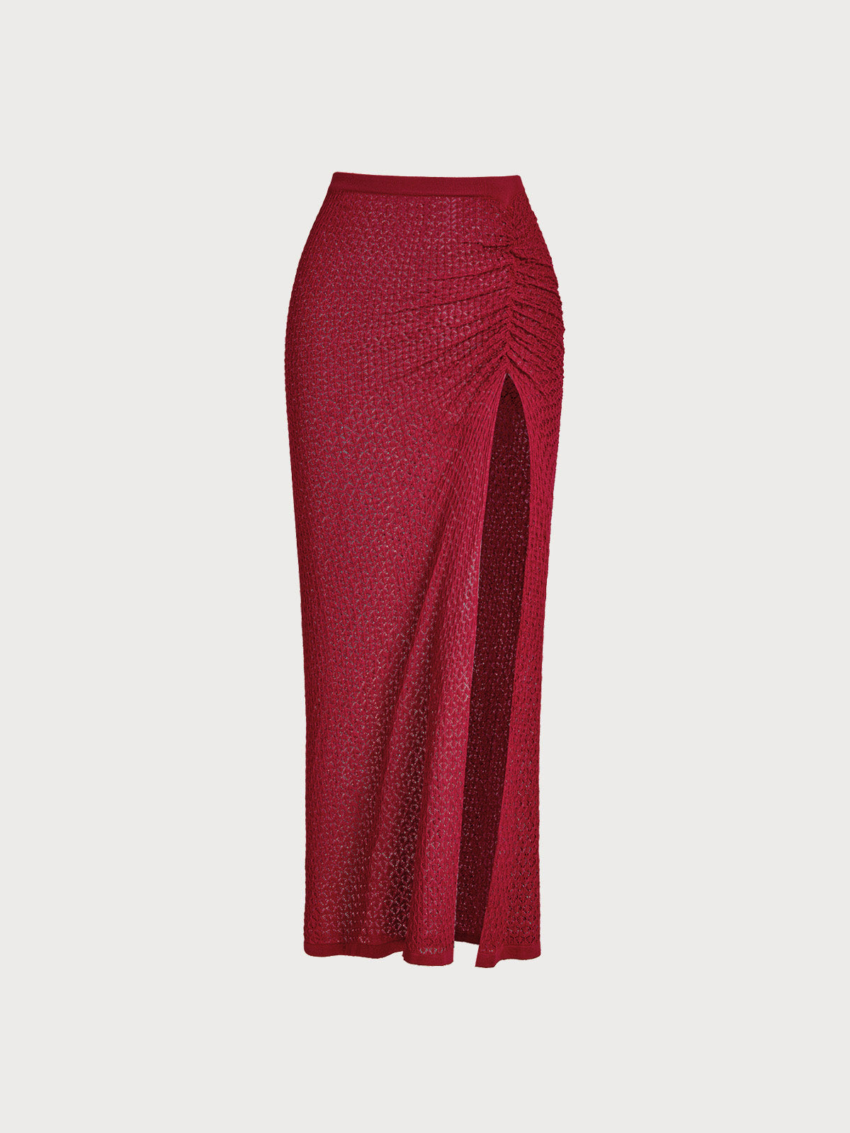 Women'S Knitted Acrylic Cover-ups Wine Red Sustainable Cover-ups - BERLOOK