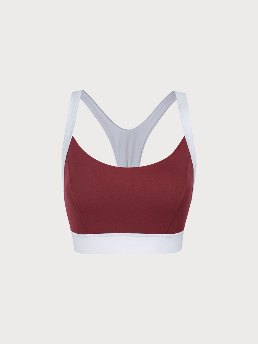 Dark Red Sports Bra Reviews Dark Red Sustainable Yoga Tops BERLOOK