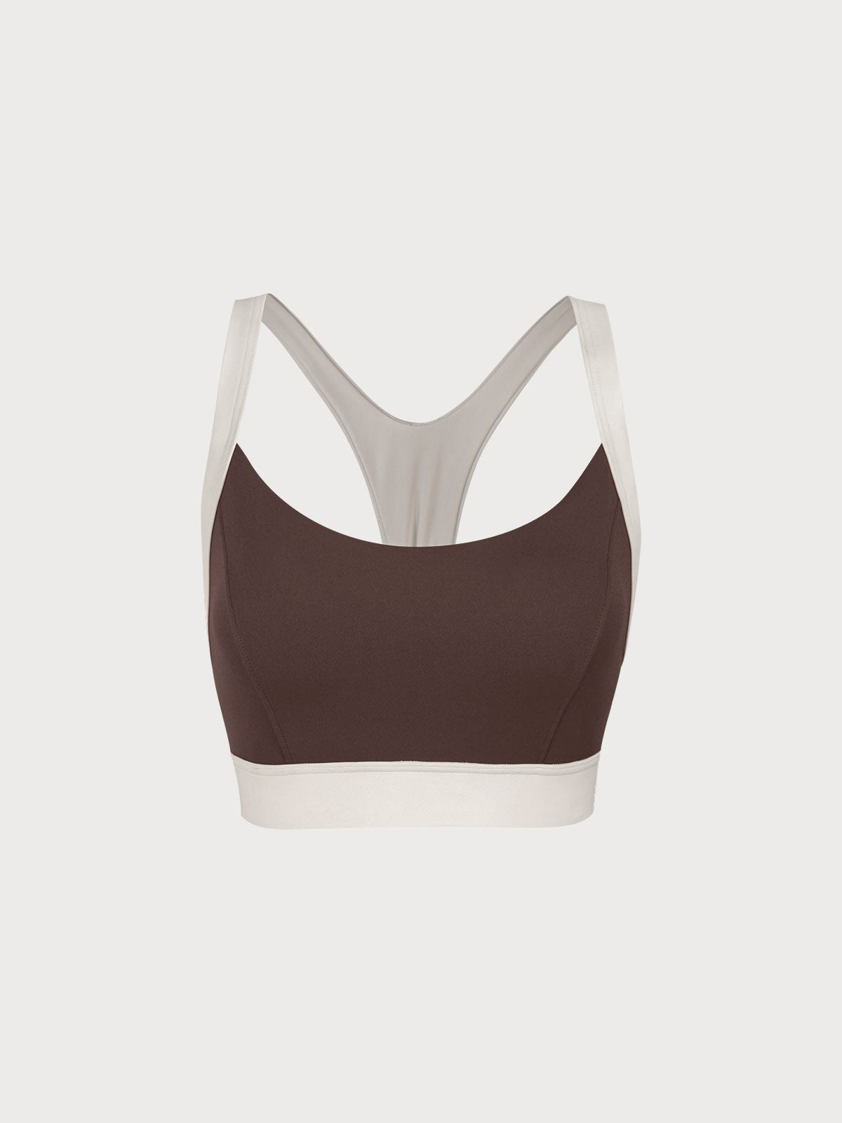 Women'S Knitted Nylon Contrast Color Yoga Sports Bra Sustainable Yoga Tops - BERLOOK