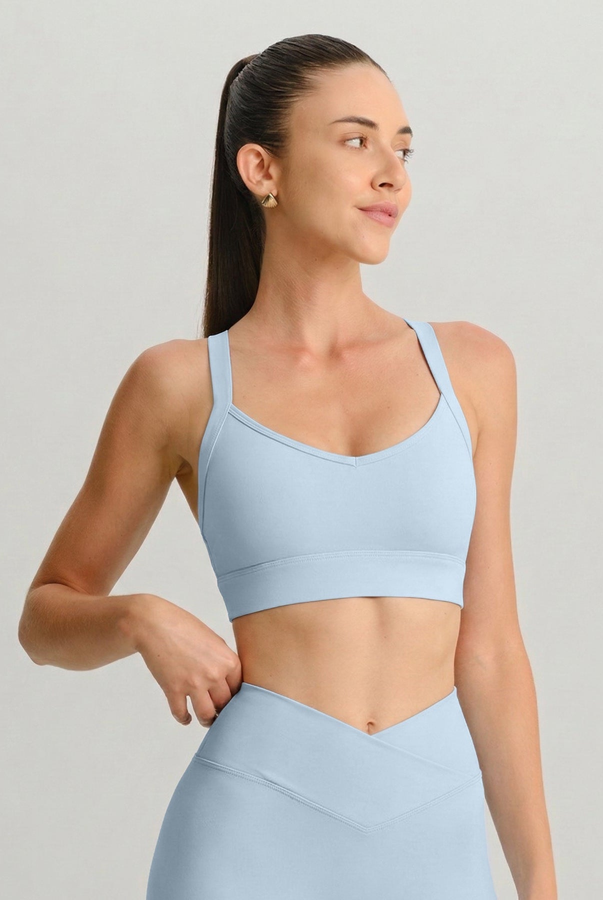 Women'S Knitted Nylon Sports Bra Sustainable Yoga Tops - BERLOOK
