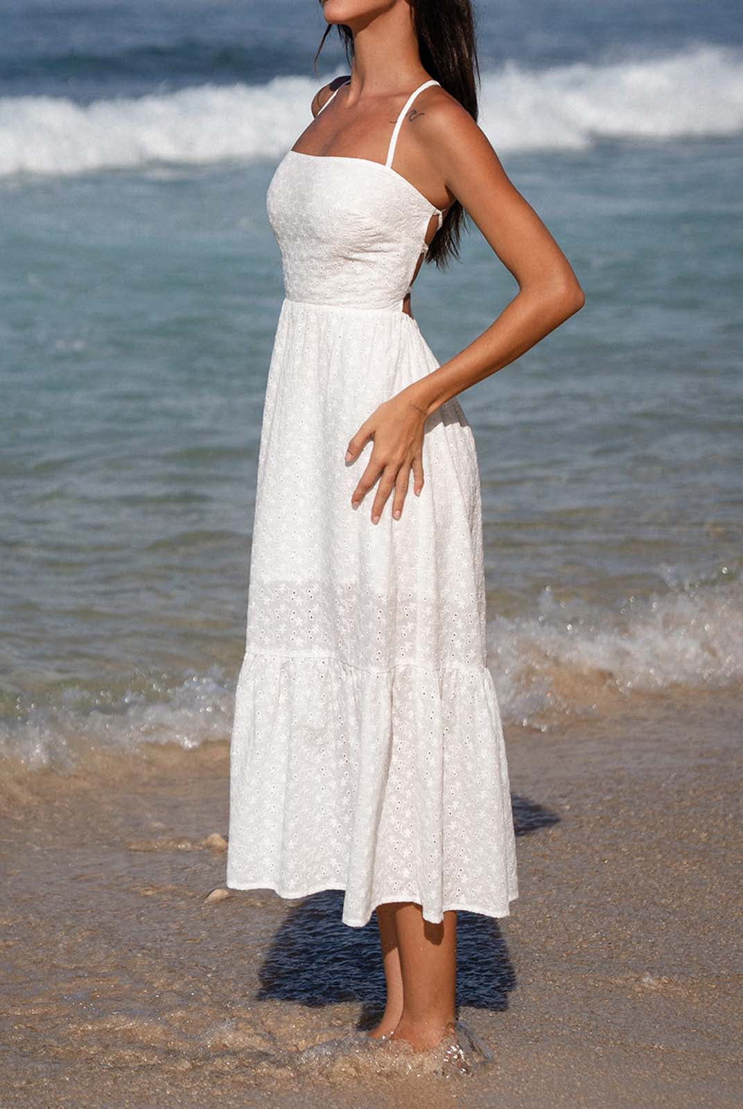 Women'S Woven Cotton Cover-ups Sustainable Beach Dress - BERLOOK