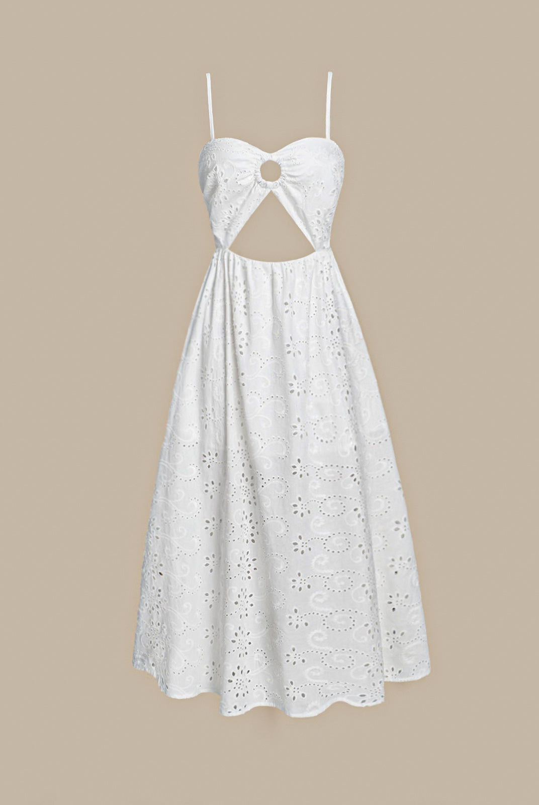 Women'S Woven Cotton Cover-ups White Sustainable Beach Dress - BERLOOK