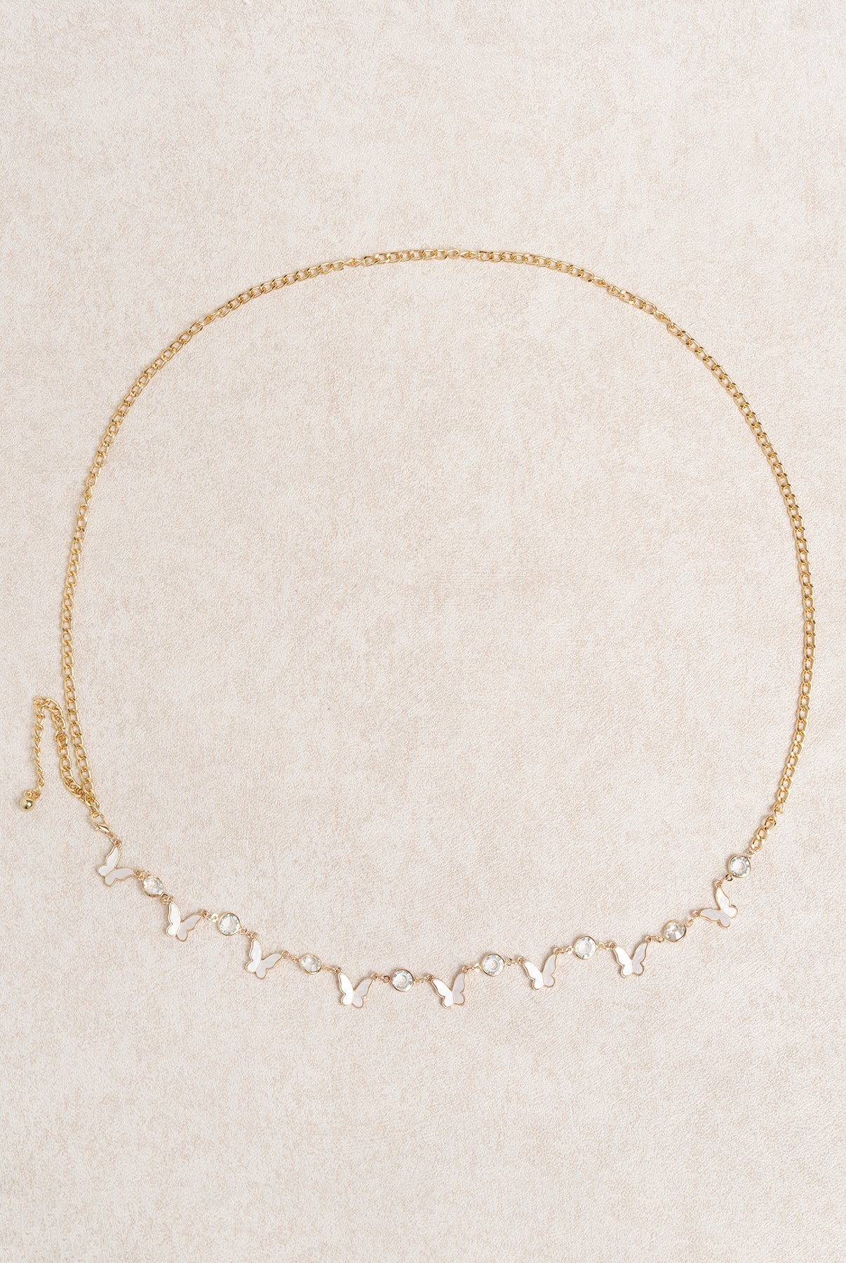 Women's Alloy Butterfly Mother-of-Pearl Rhinestone Waist Chain Gold Sustainable Waist chain - BERLOOK