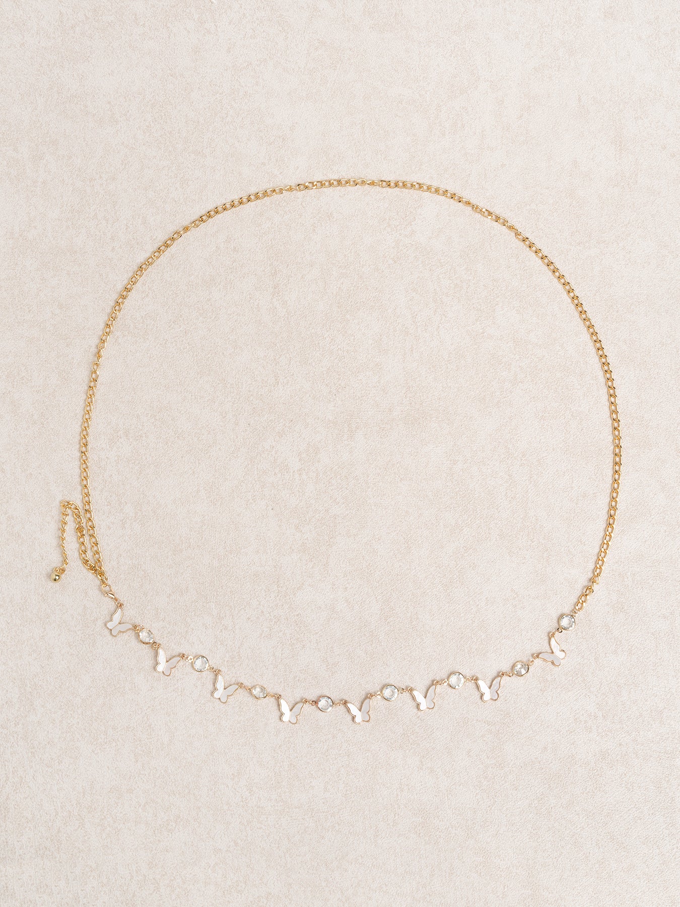 Women's Alloy Butterfly Mother-of-Pearl Rhinestone Waist Chain Gold Sustainable Waist chain - BERLOOK