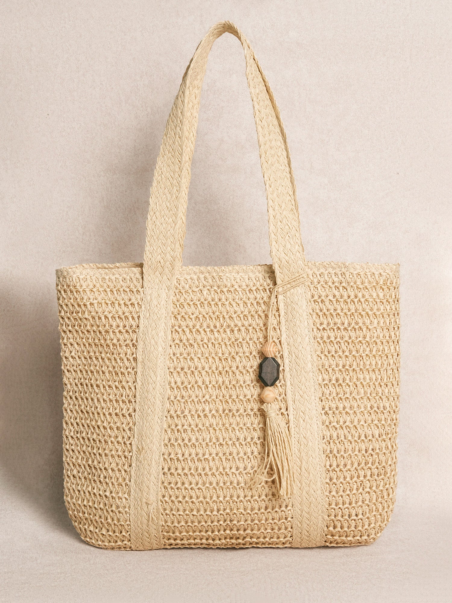 Women's beach woven bag Off White Sustainable - BERLOOK