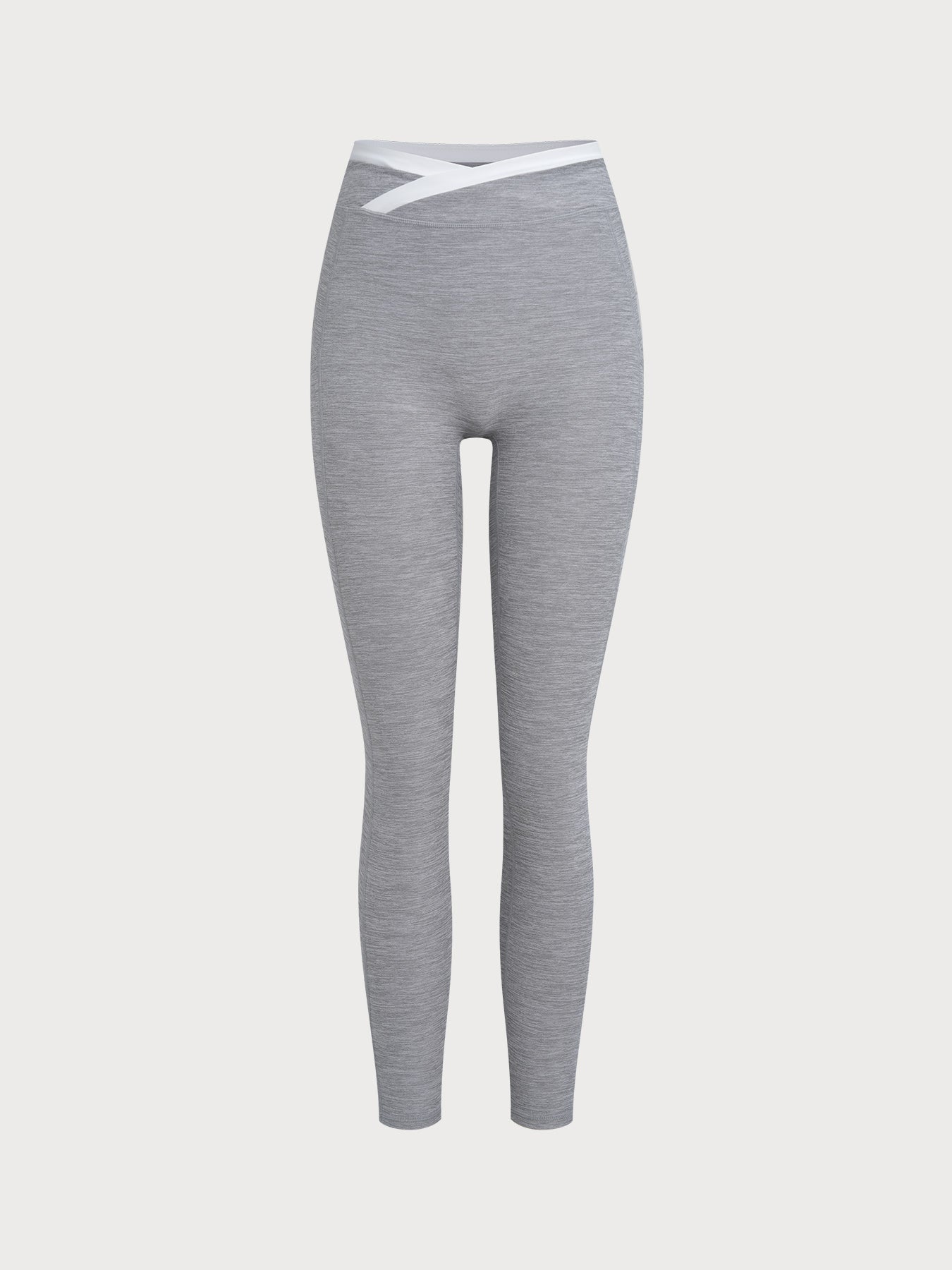 Women's Color-Block Knit Nylon Leggings Sustainable Yoga Bottoms - BERLOOK