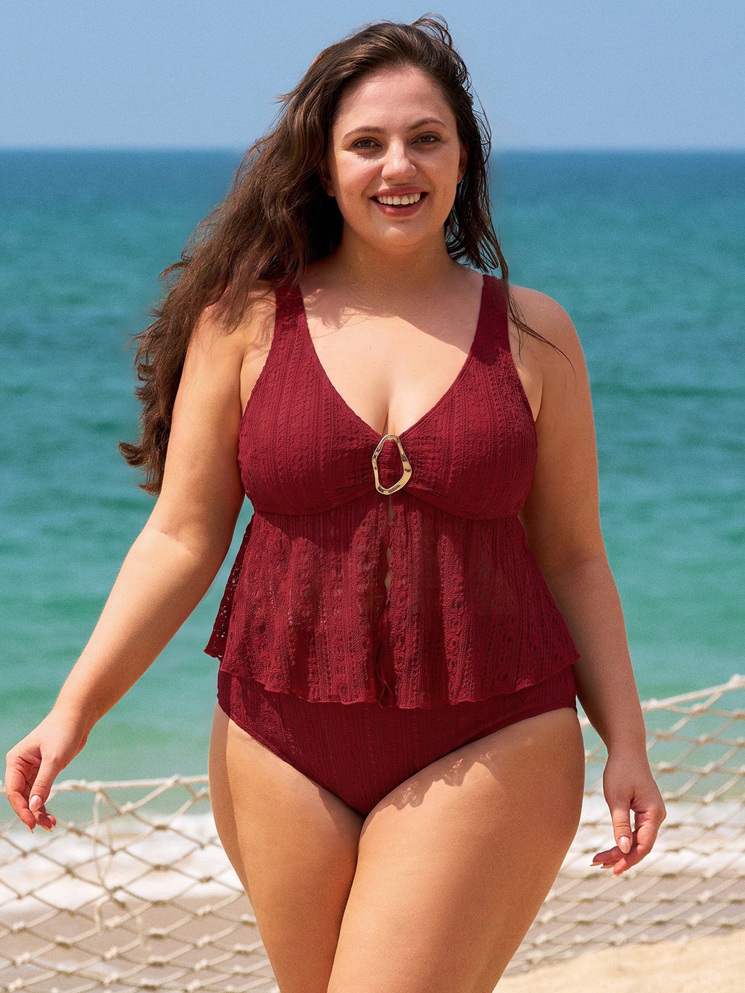 Women's Knit Nylon Plus Size Bikini Bottom Sustainable - BERLOOK