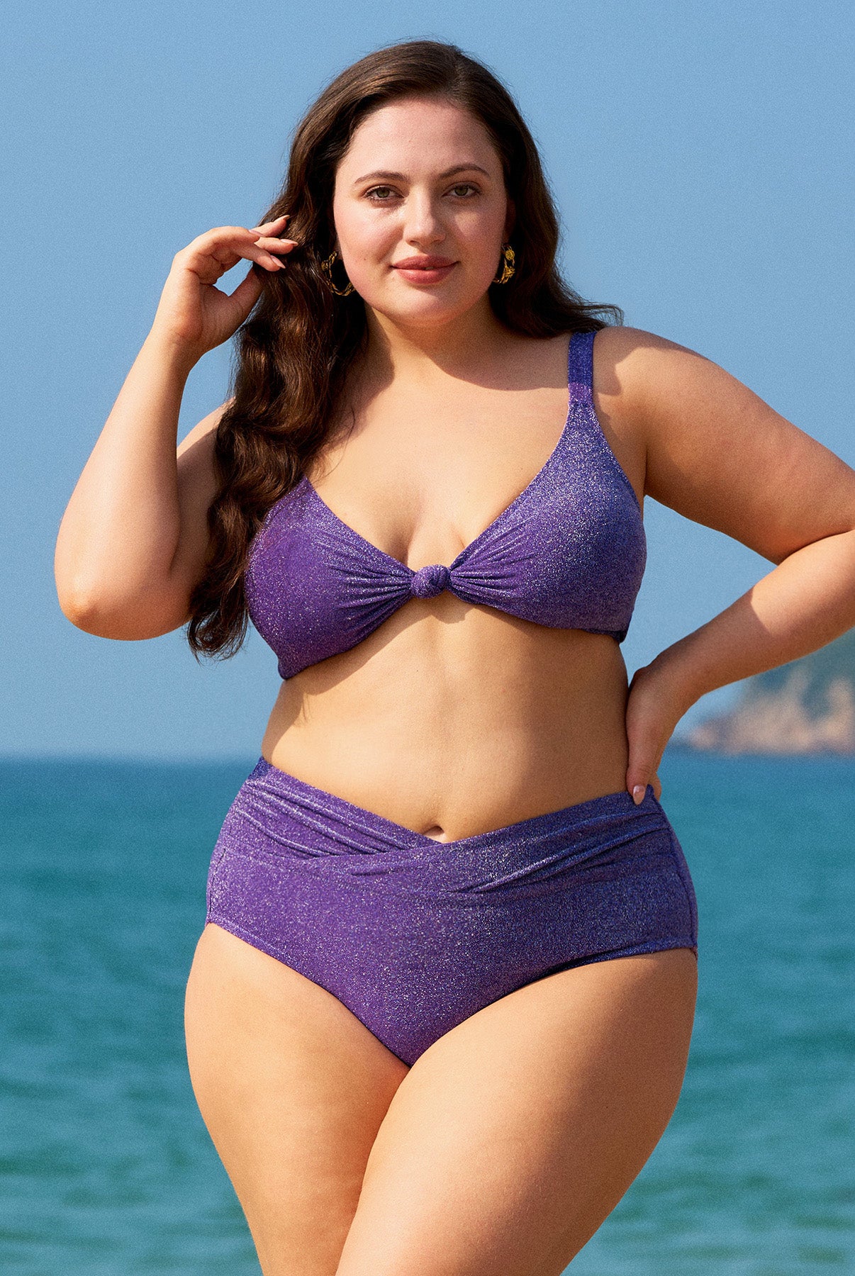 Women's Knit Nylon Plus Size Bikini Bottom Sustainable Plus Size Bikinis - BERLOOK