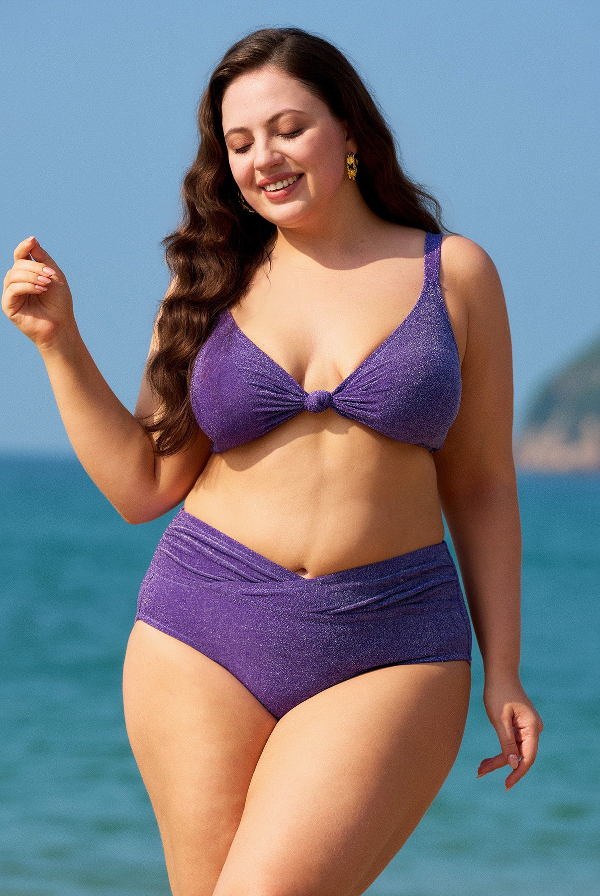 Women's Knit Nylon Plus Size Bikini Bottom Sustainable Plus Size Bikinis - BERLOOK