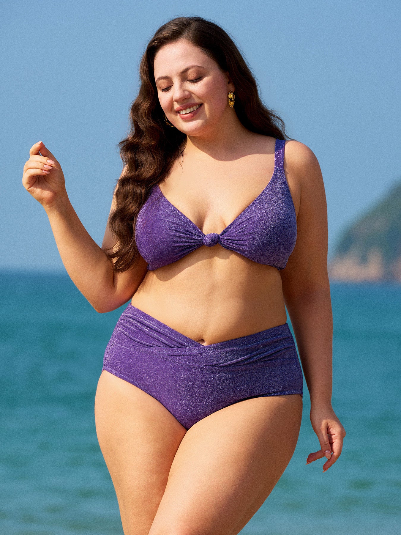 Women's Knit Nylon Plus Size Bikini Bottom Sustainable Plus Size Bikinis - BERLOOK