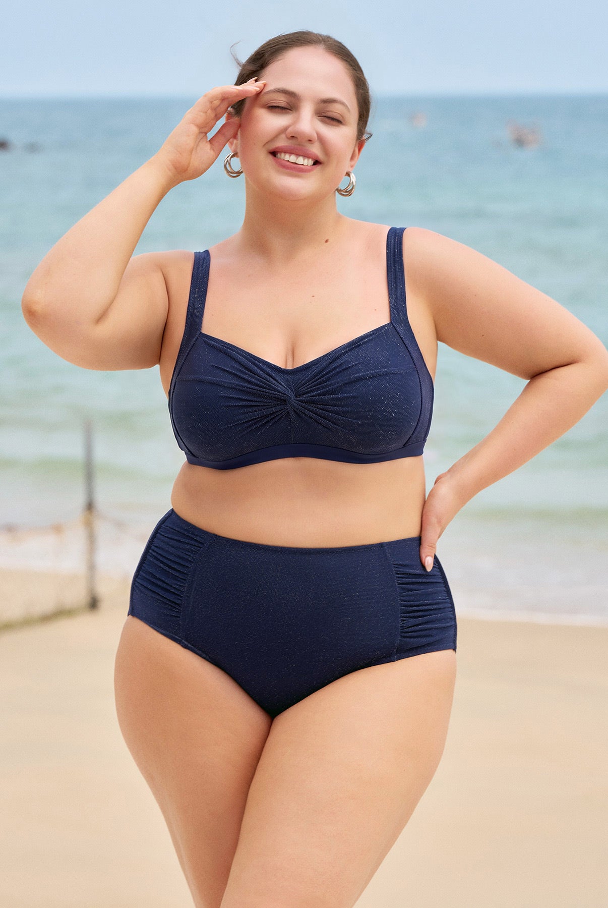 Women's Knit Nylon Plus Size Bikini Bottoms Sustainable Plus Size Bikinis - BERLOOK