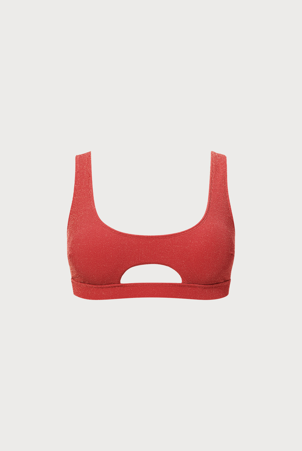 Women's Knit Nylon Plus Size Bikini Top Red Sustainable Plus Size Bikinis - BERLOOK