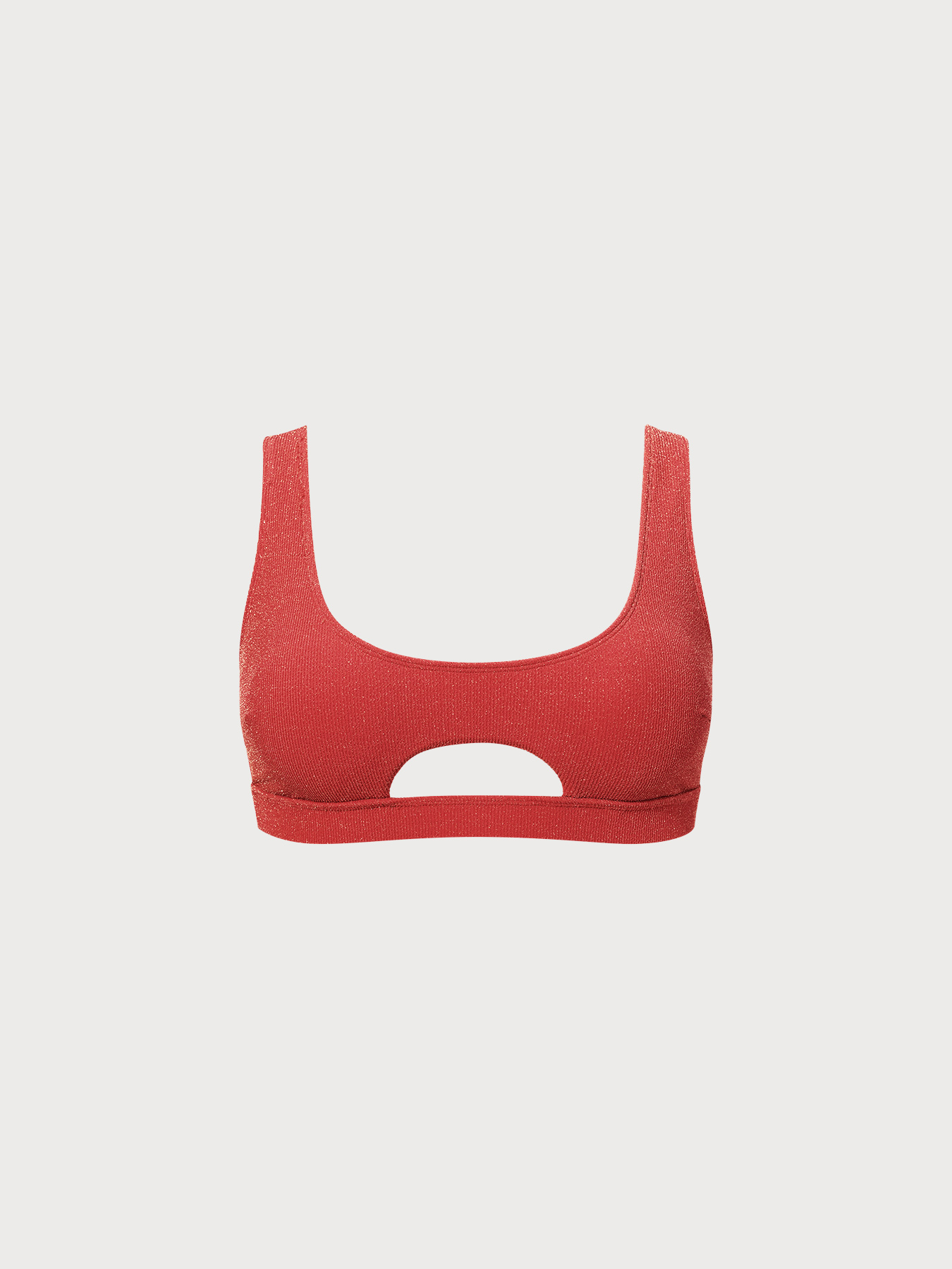 Women's Knit Nylon Plus Size Bikini Top Red Sustainable Plus Size Bikinis - BERLOOK
