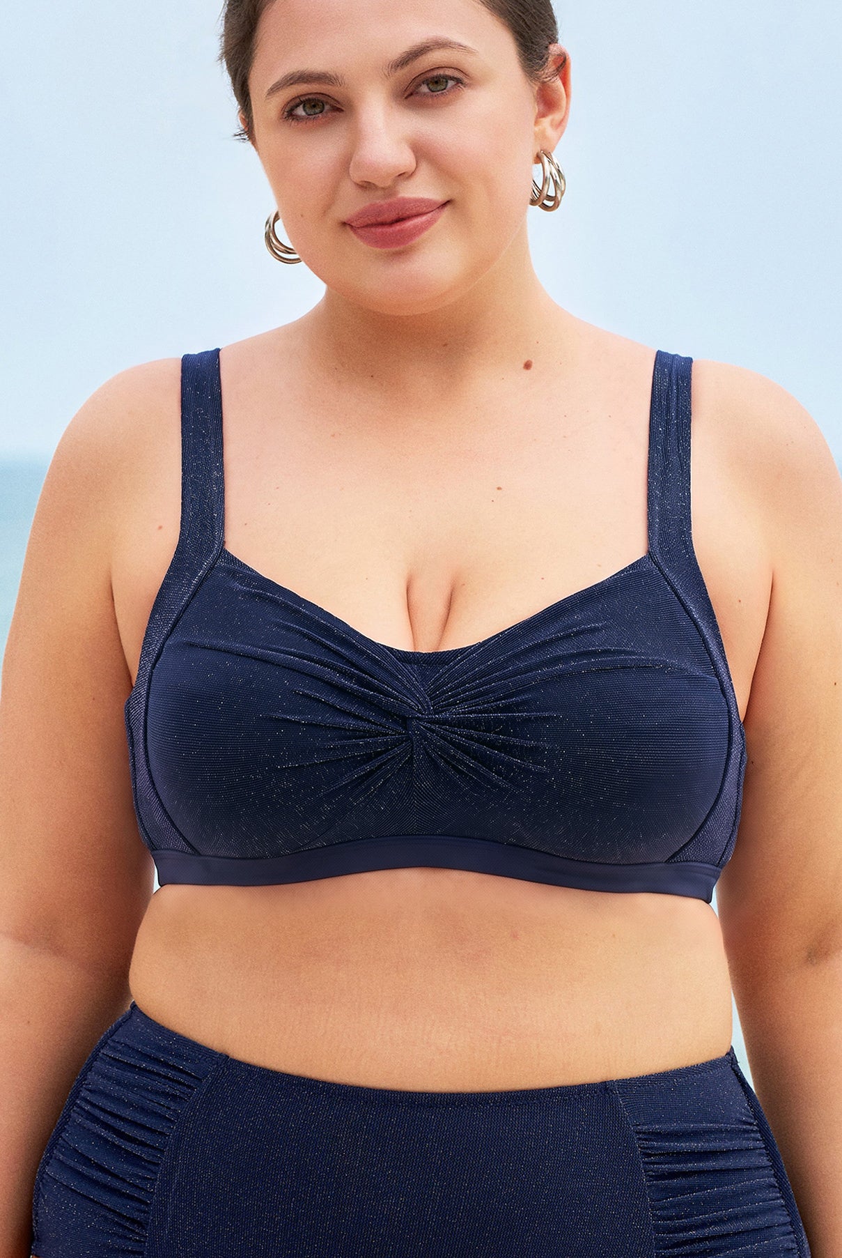 Women's Knit Nylon Plus Size Bikini Tops Sustainable Plus Size Bikinis - BERLOOK